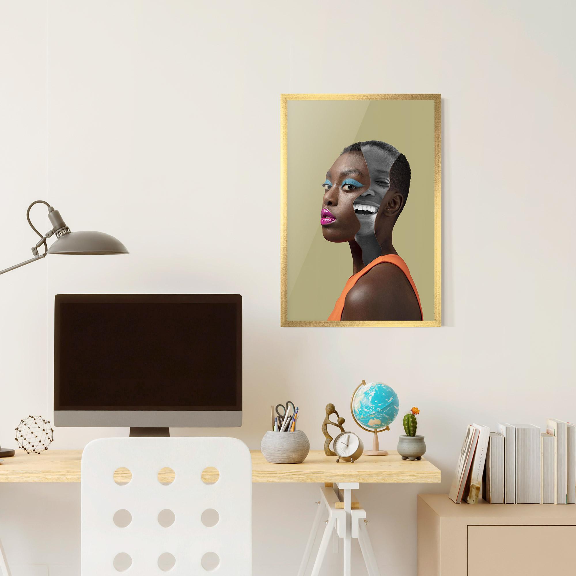 Poster Înrămat American Woman Collage mockup 6