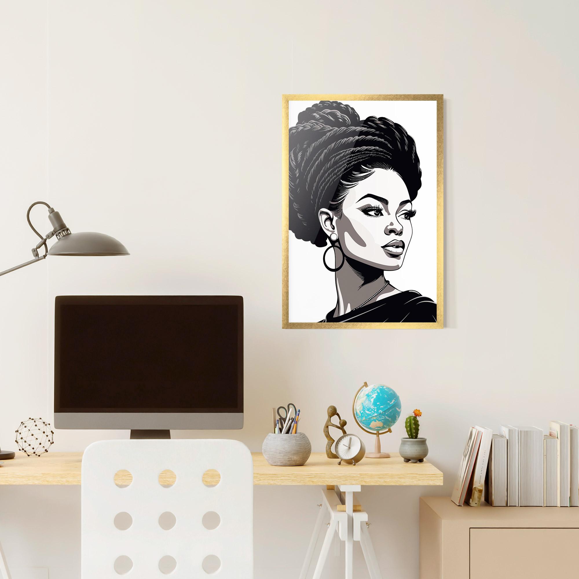 Poster Înrămat Brown Skin Woman mockup 6