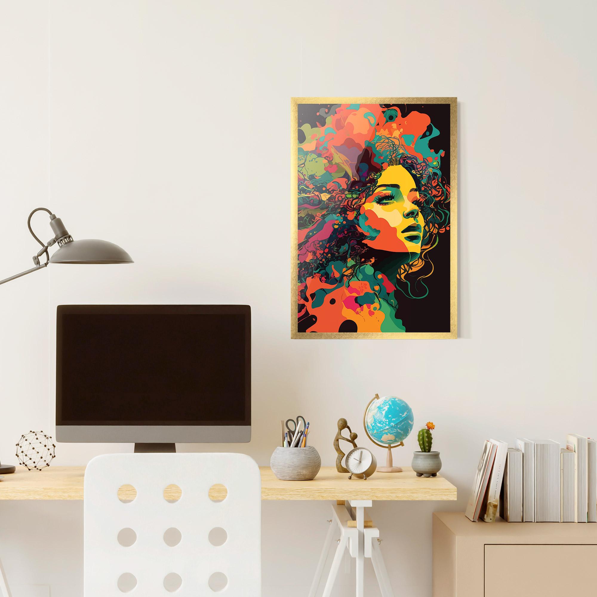 Poster Înrămat Colorful African Woman mockup 6