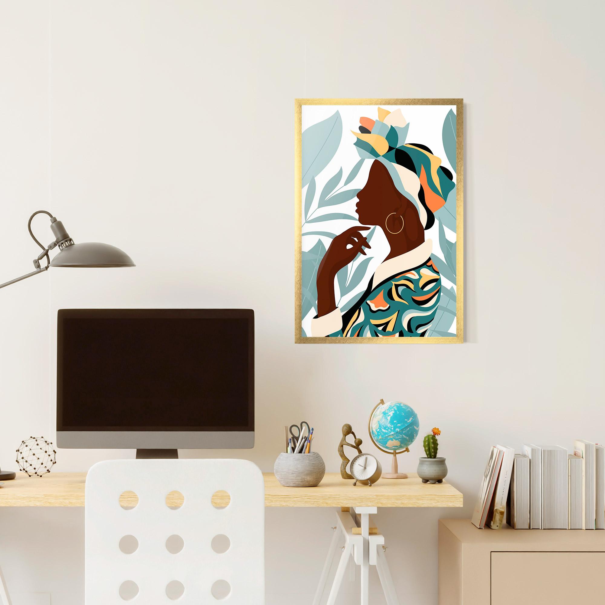 Poster Înrămat Gold African Earring mockup 6