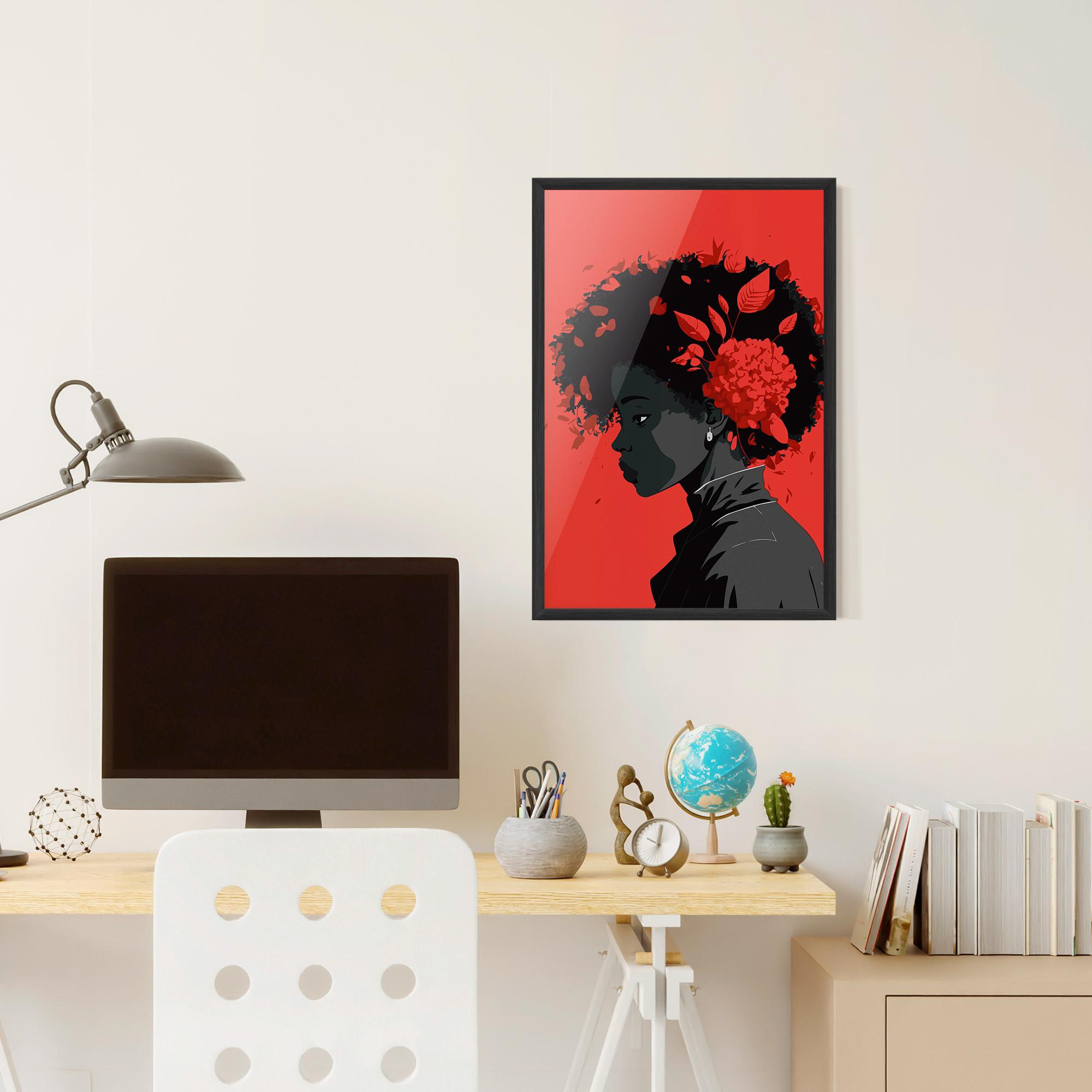 Poster Înrămat African Red Flower mockup 6