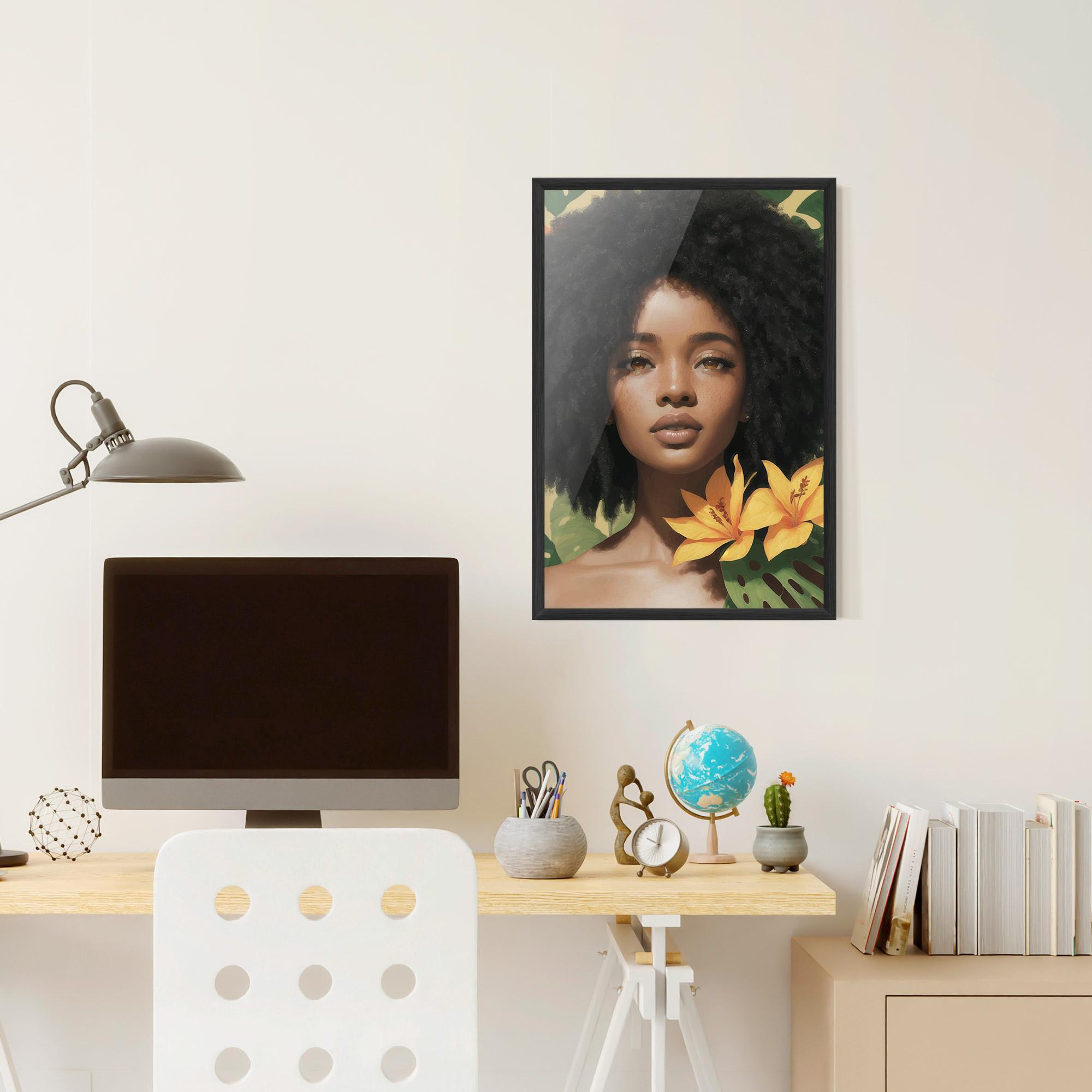 Poster Înrămat Beautiful African Girl mockup 6