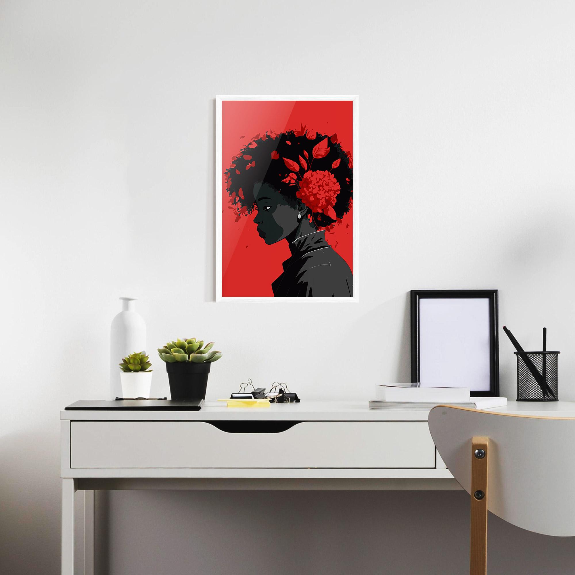 Poster Înrămat African Red Flower mockup 7