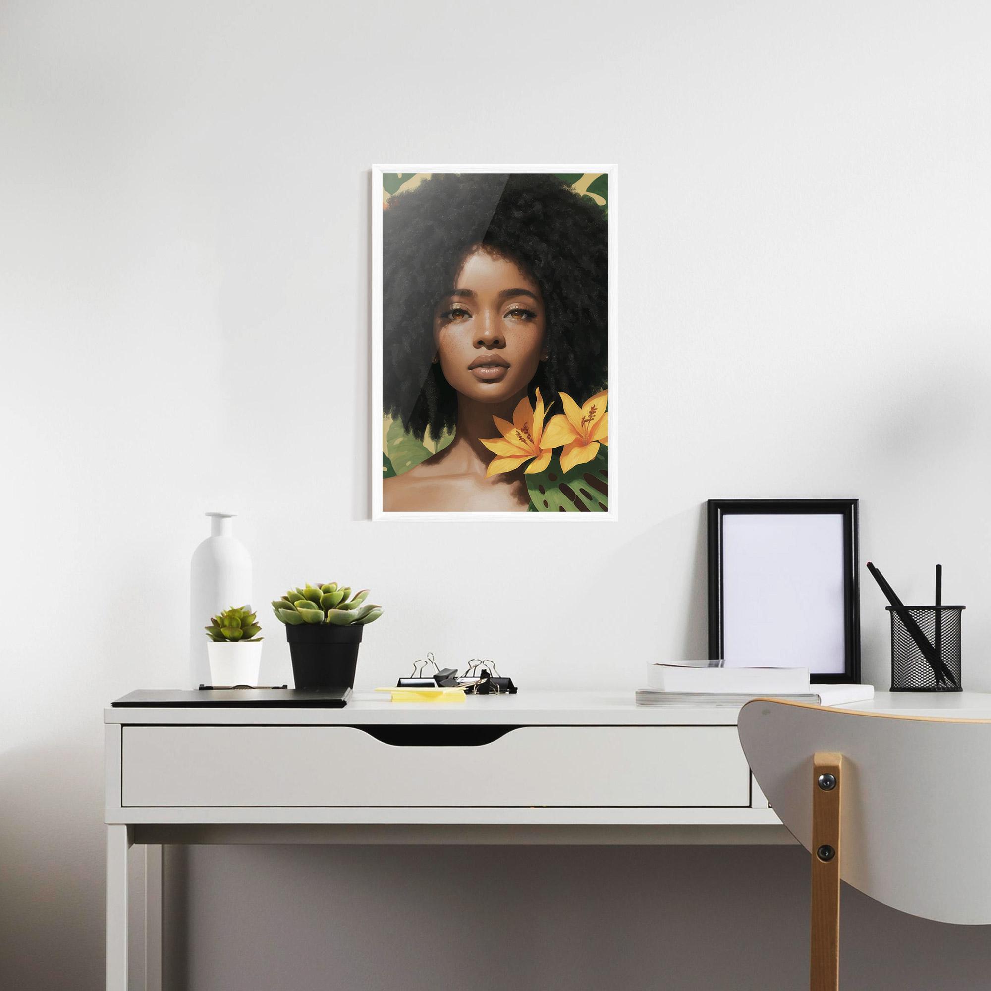 Poster Înrămat Beautiful African Girl mockup 7