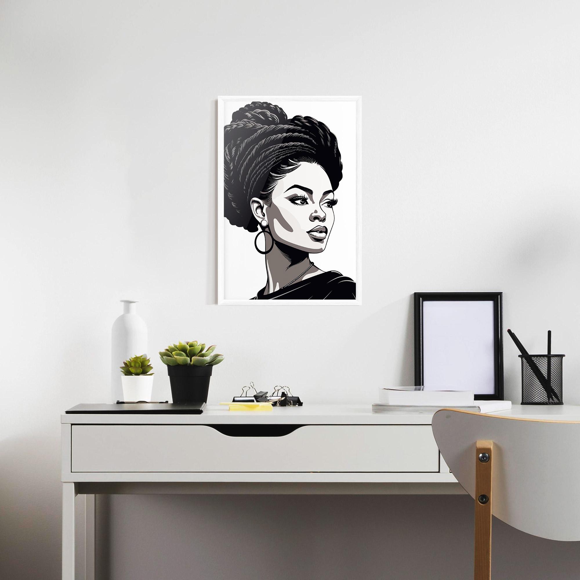 Poster Înrămat Brown Skin Woman mockup 7