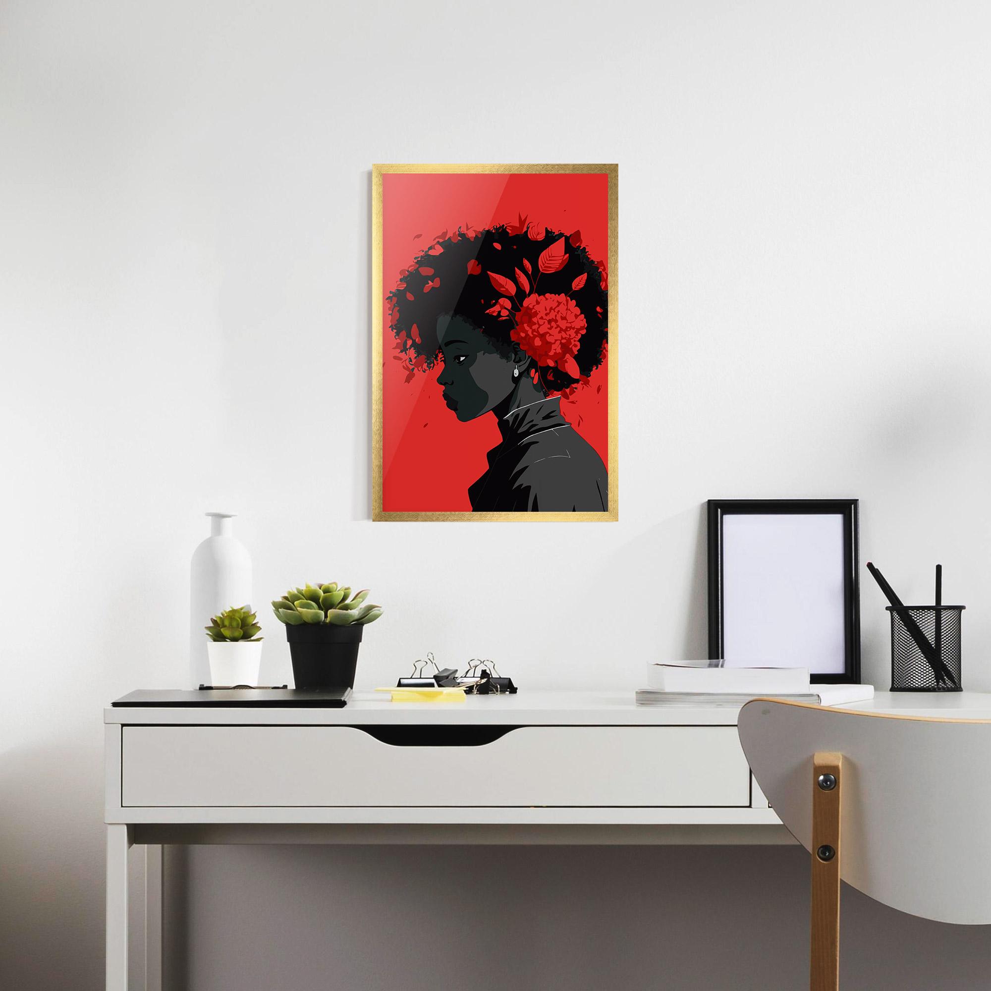 Poster Înrămat African Red Flower mockup 7