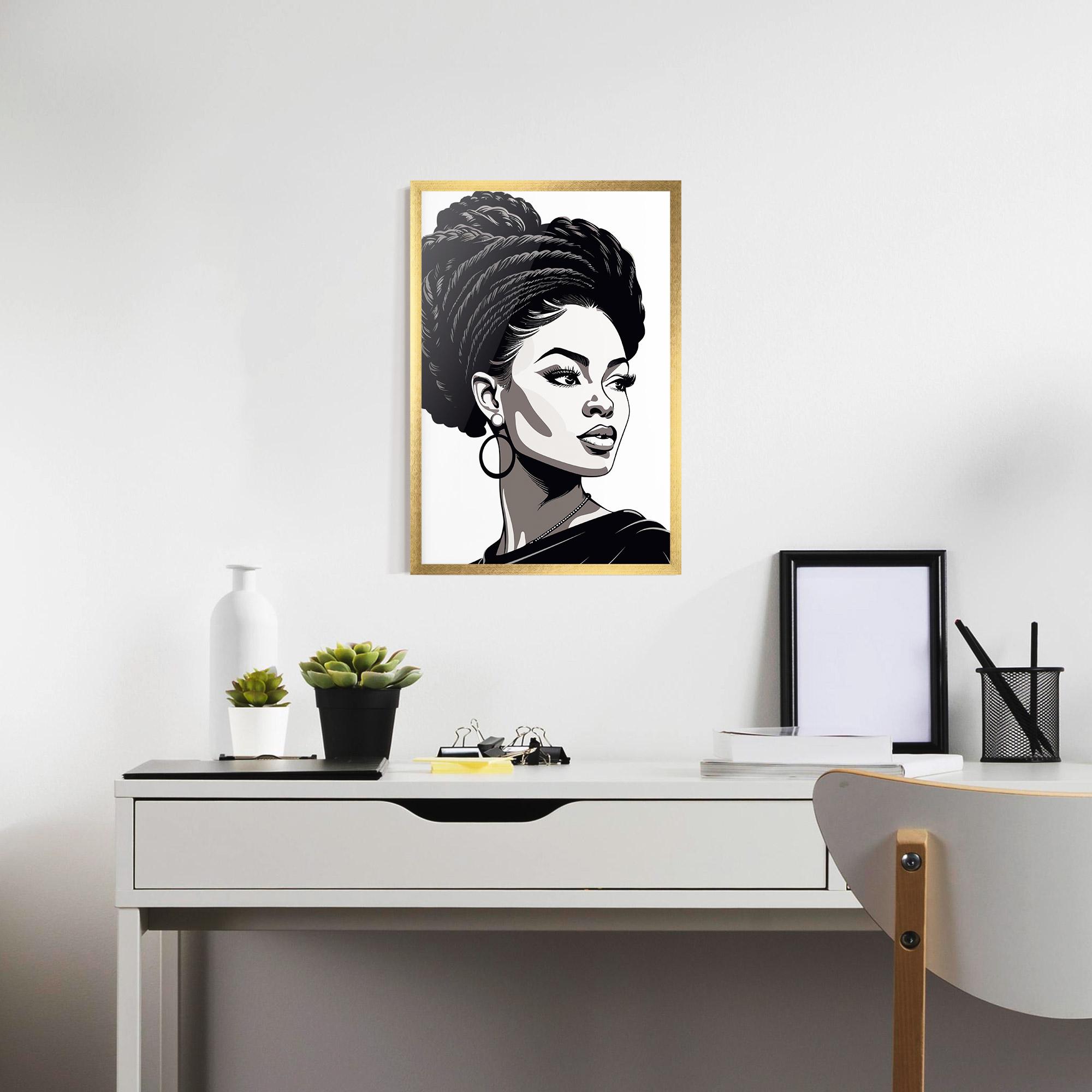 Poster Înrămat Brown Skin Woman mockup 7