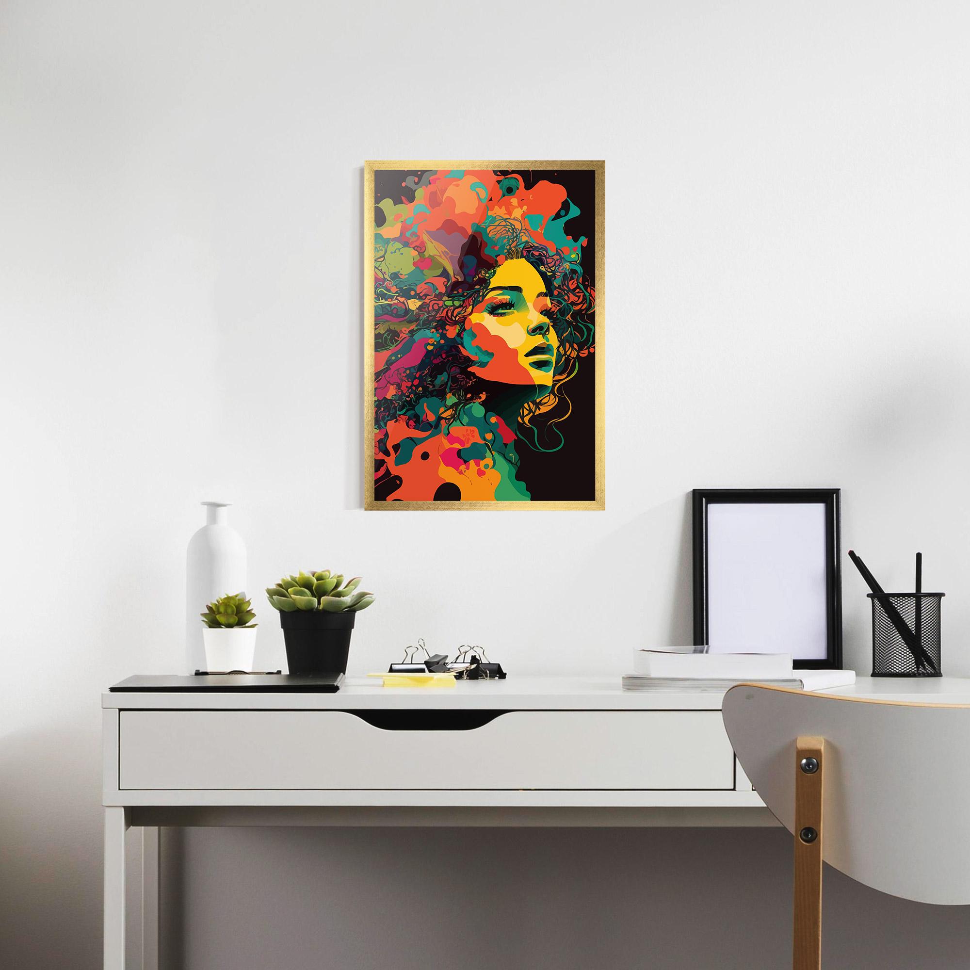 Poster Înrămat Colorful African Woman mockup 7