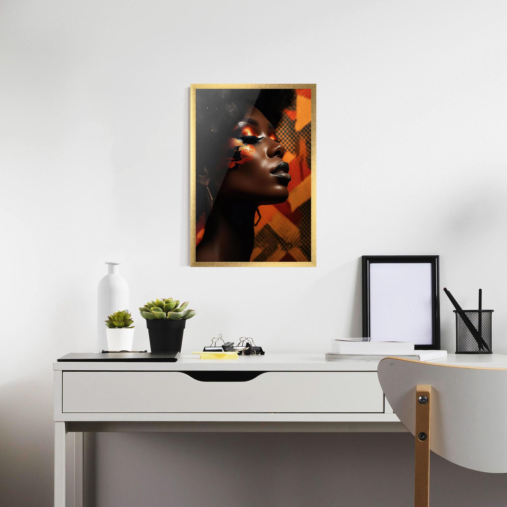 Poster Înrămat Orange Makeup Woman mockup 7