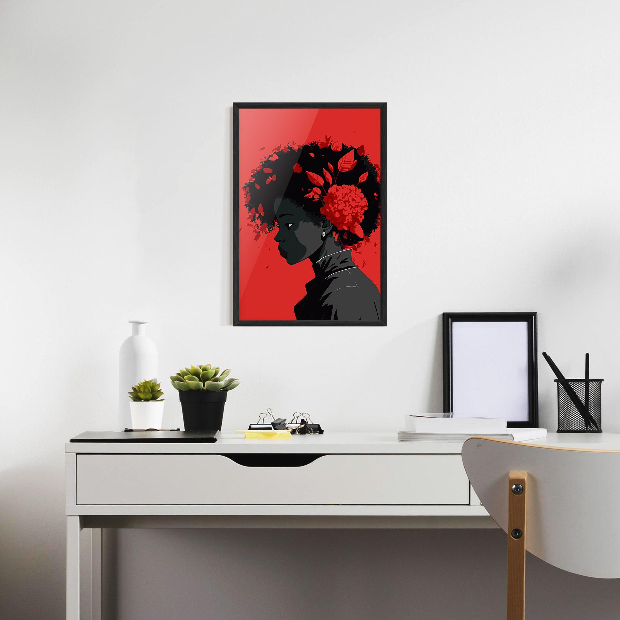 Poster Înrămat African Red Flower mockup 7