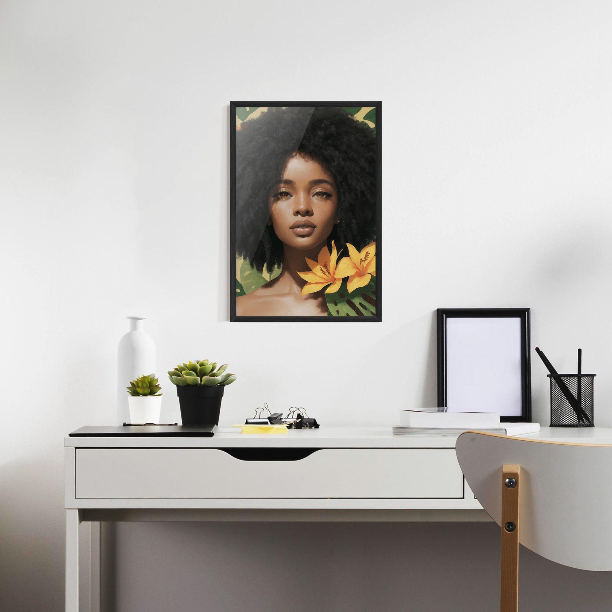 Poster Înrămat Beautiful African Girl mockup 7
