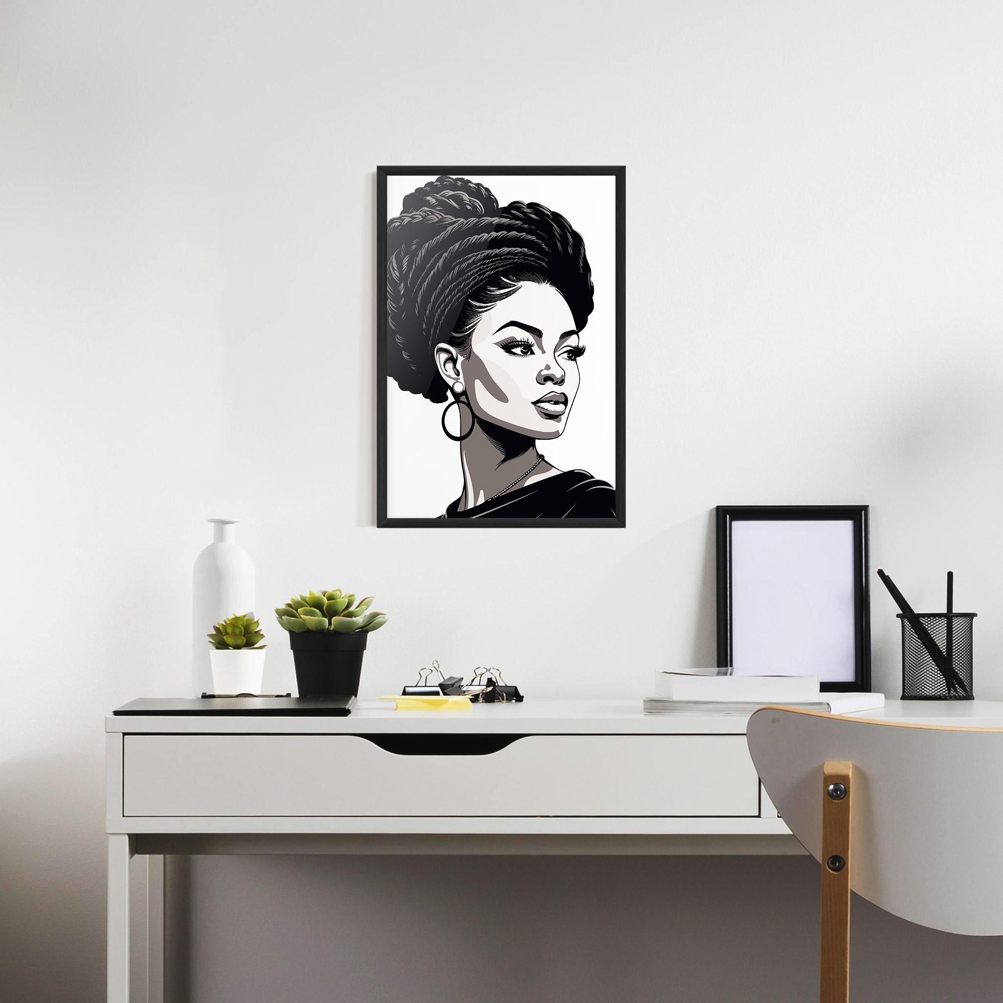 Poster Înrămat Brown Skin Woman mockup 7