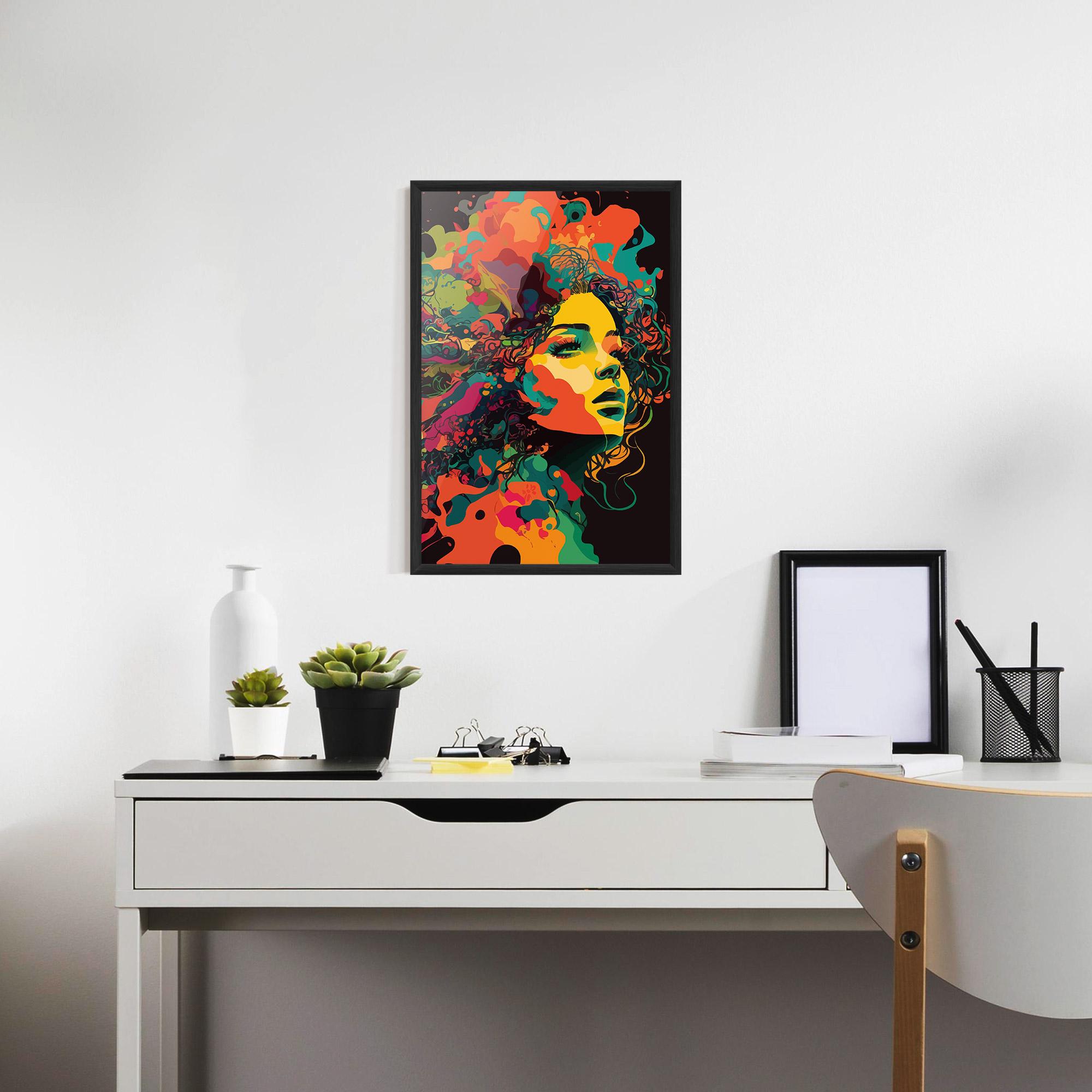 Poster Înrămat Colorful African Woman mockup 7