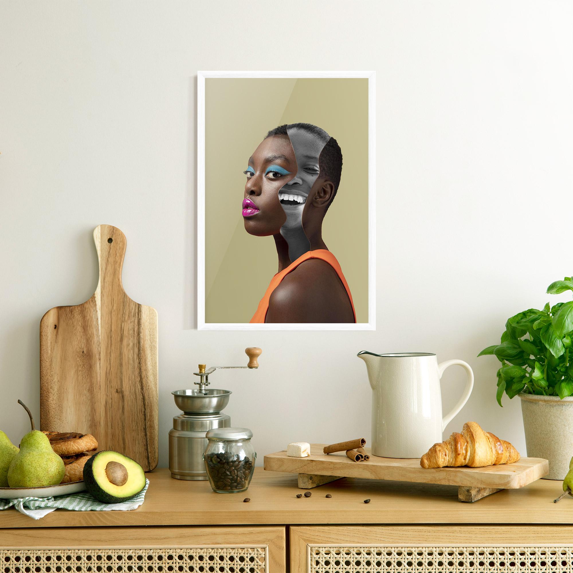 Poster Înrămat American Woman Collage mockup 8