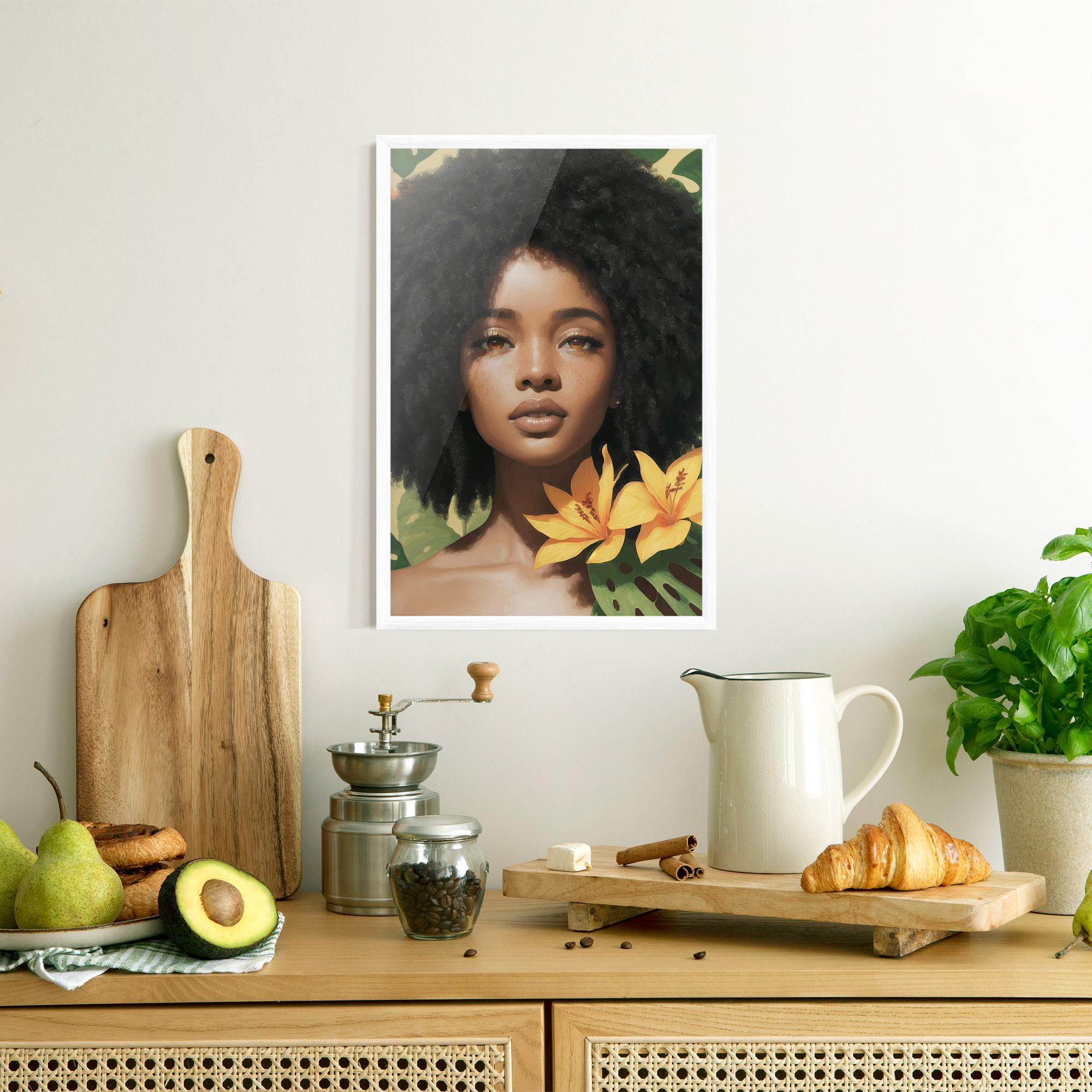 Poster Înrămat Beautiful African Girl mockup 8