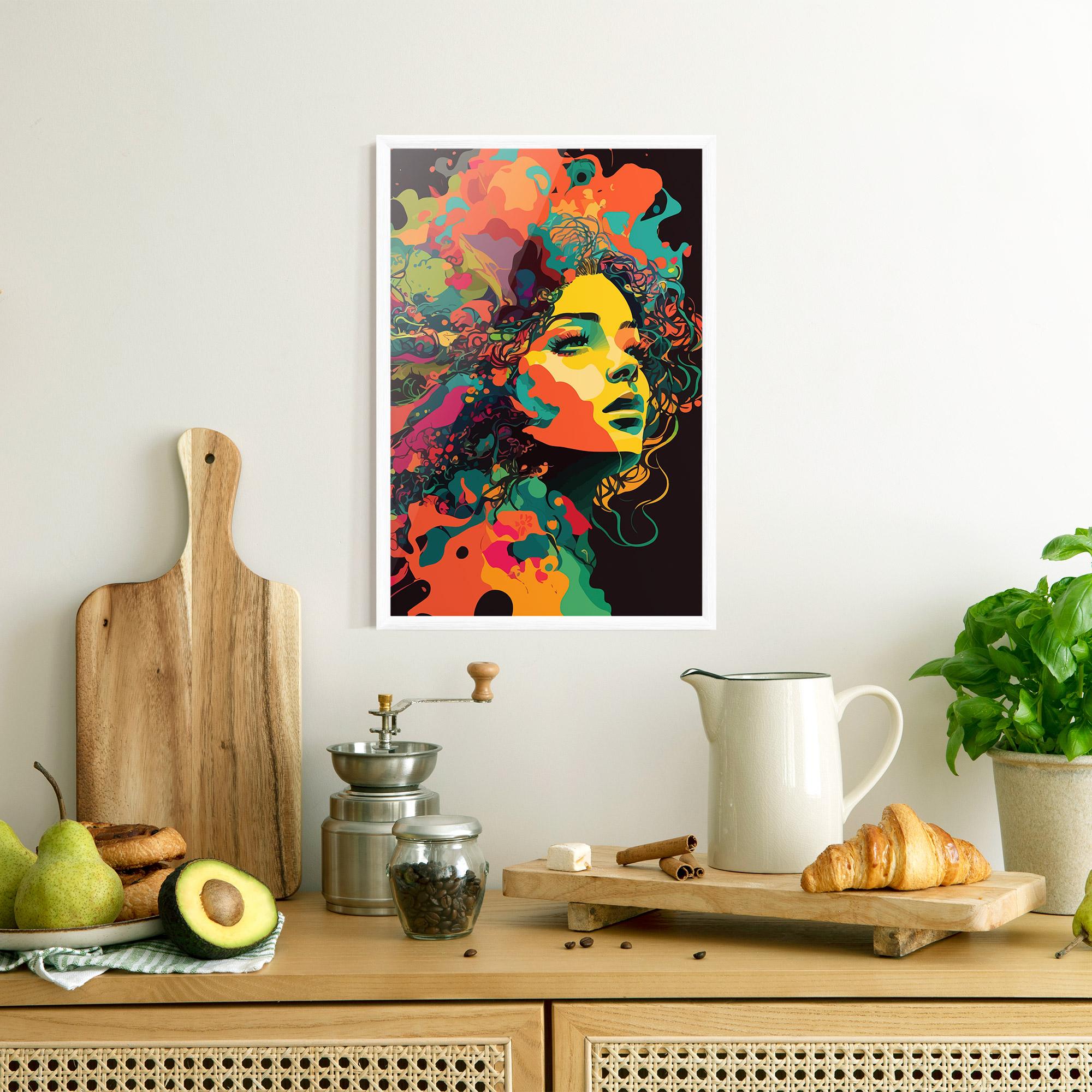 Poster Înrămat Colorful African Woman mockup 8