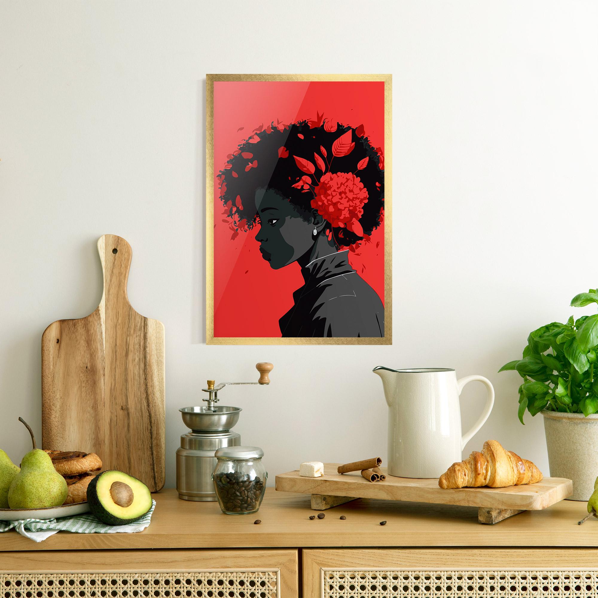 Poster Înrămat African Red Flower mockup 8