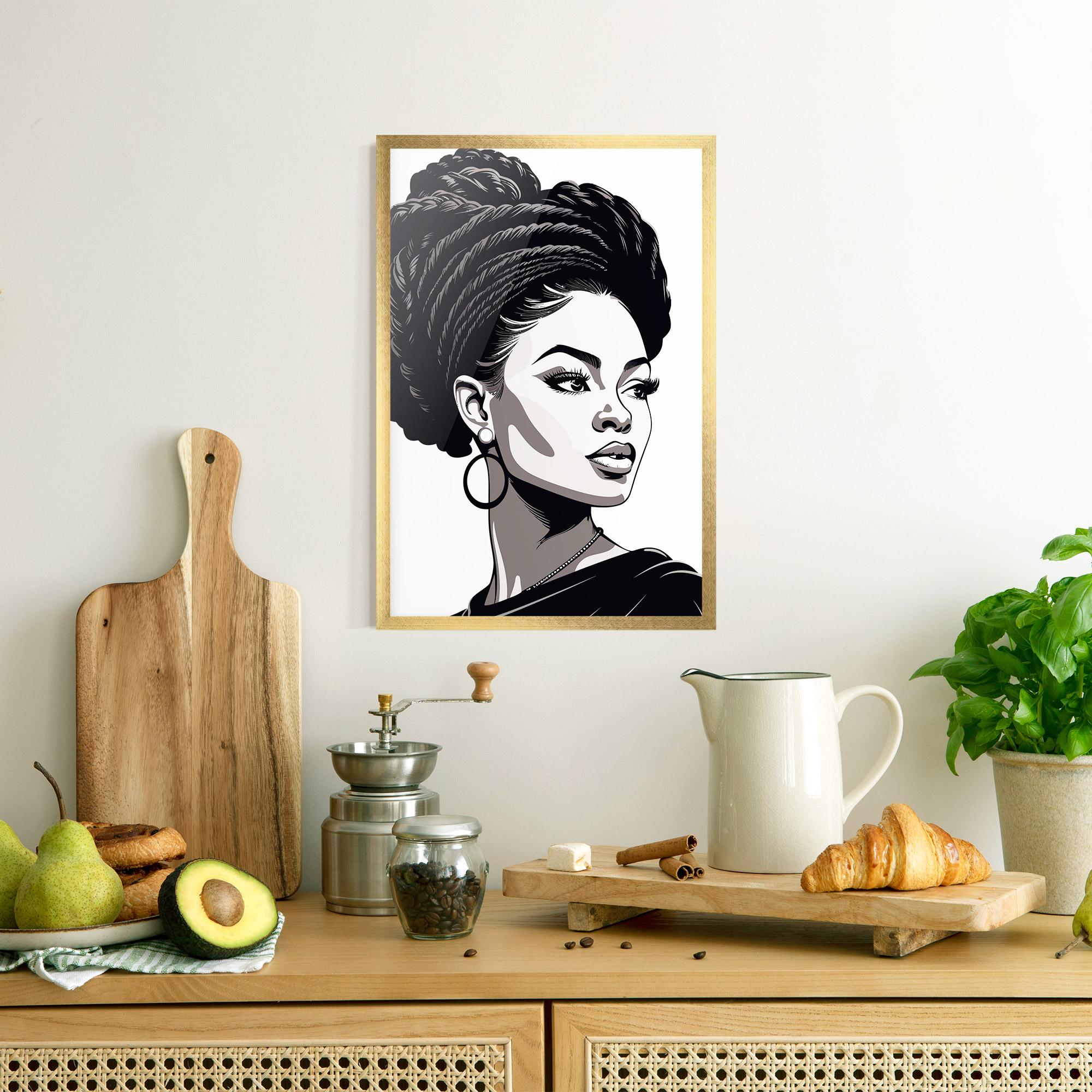 Poster Înrămat Brown Skin Woman mockup 8