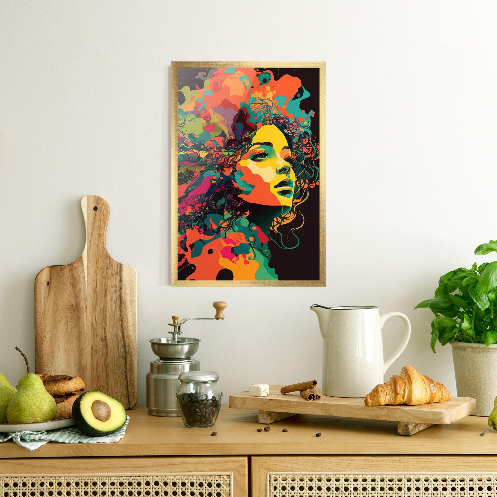 Poster Înrămat Colorful African Woman mockup 8