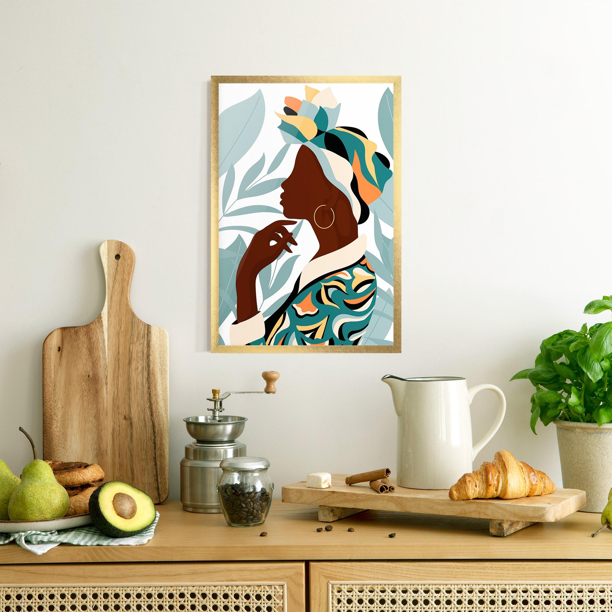 Poster Înrămat Gold African Earring mockup 8