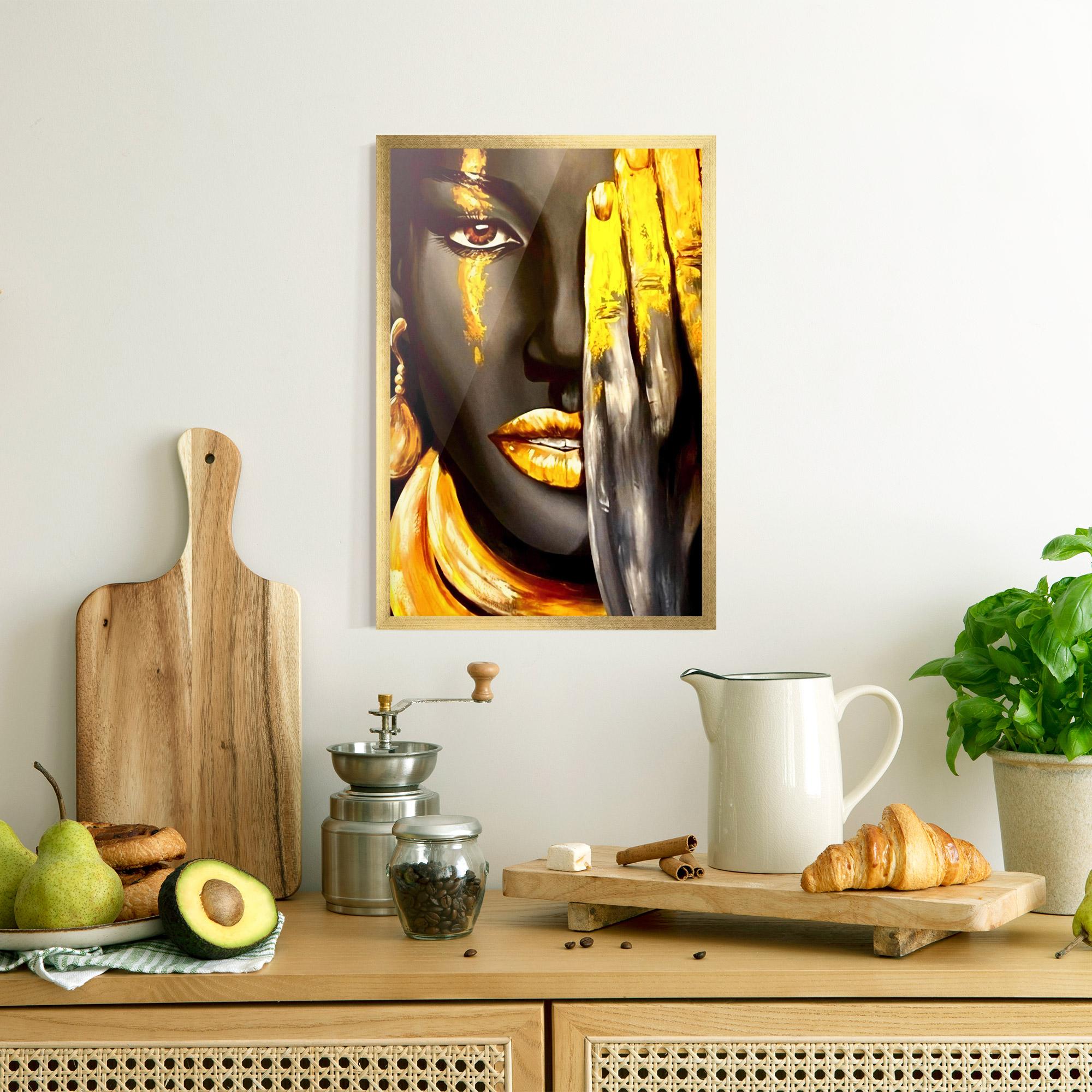 Poster Înrămat Golden African Women mockup 8