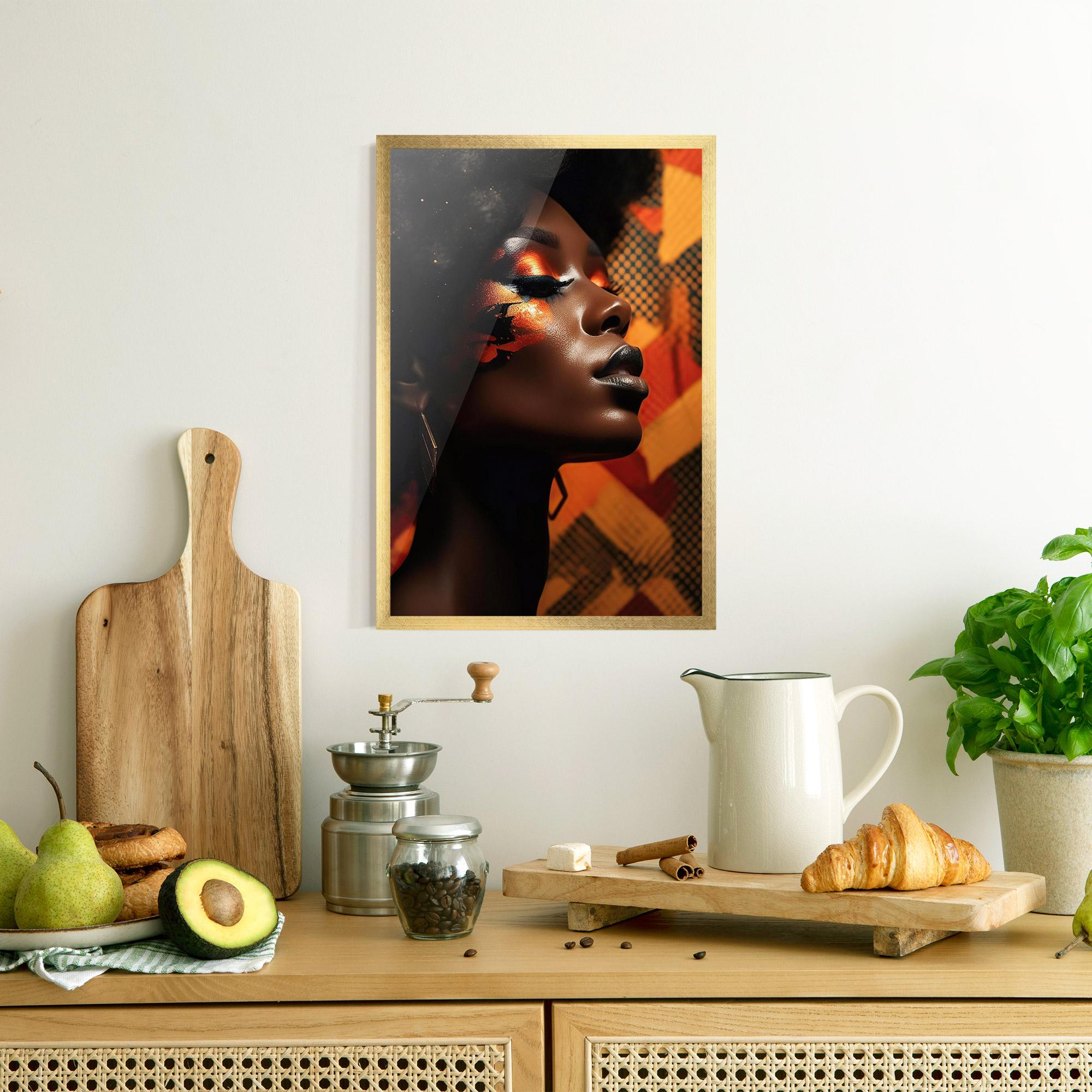 Poster Înrămat Orange Makeup Woman mockup 8
