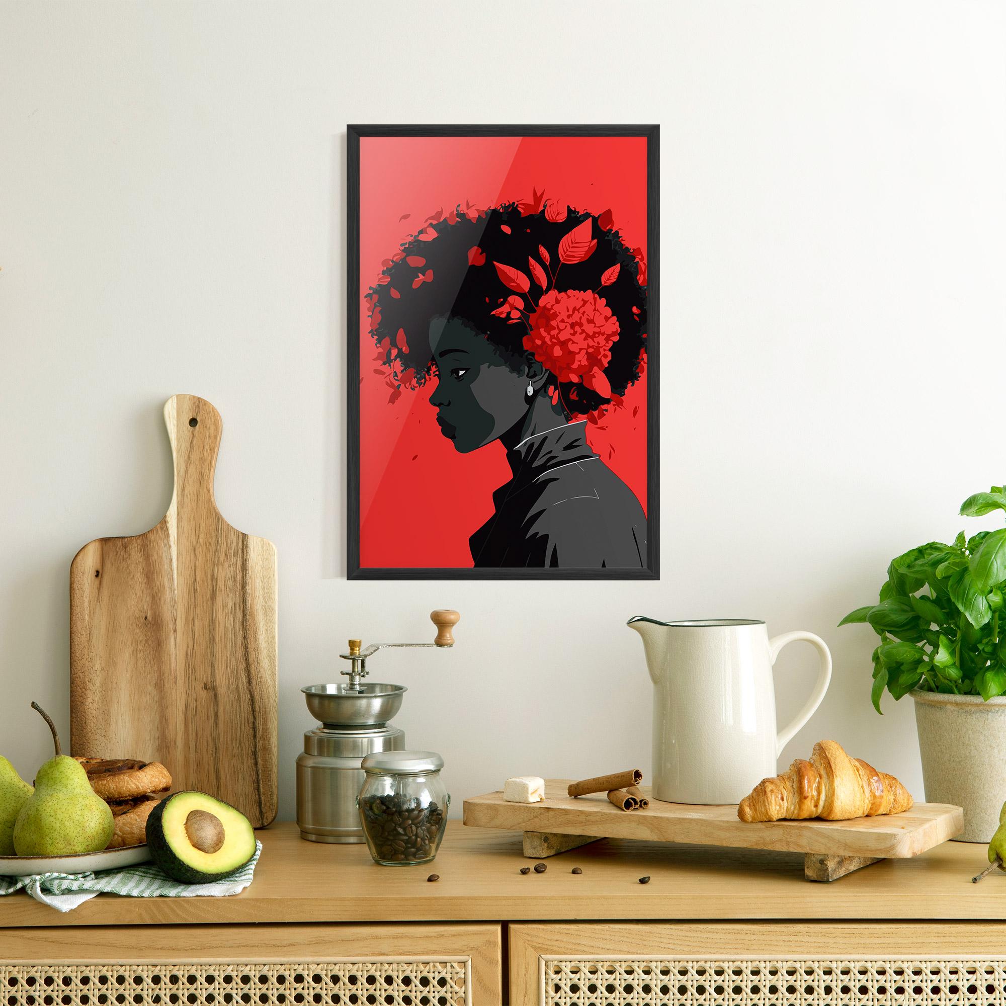Poster Înrămat African Red Flower mockup 8