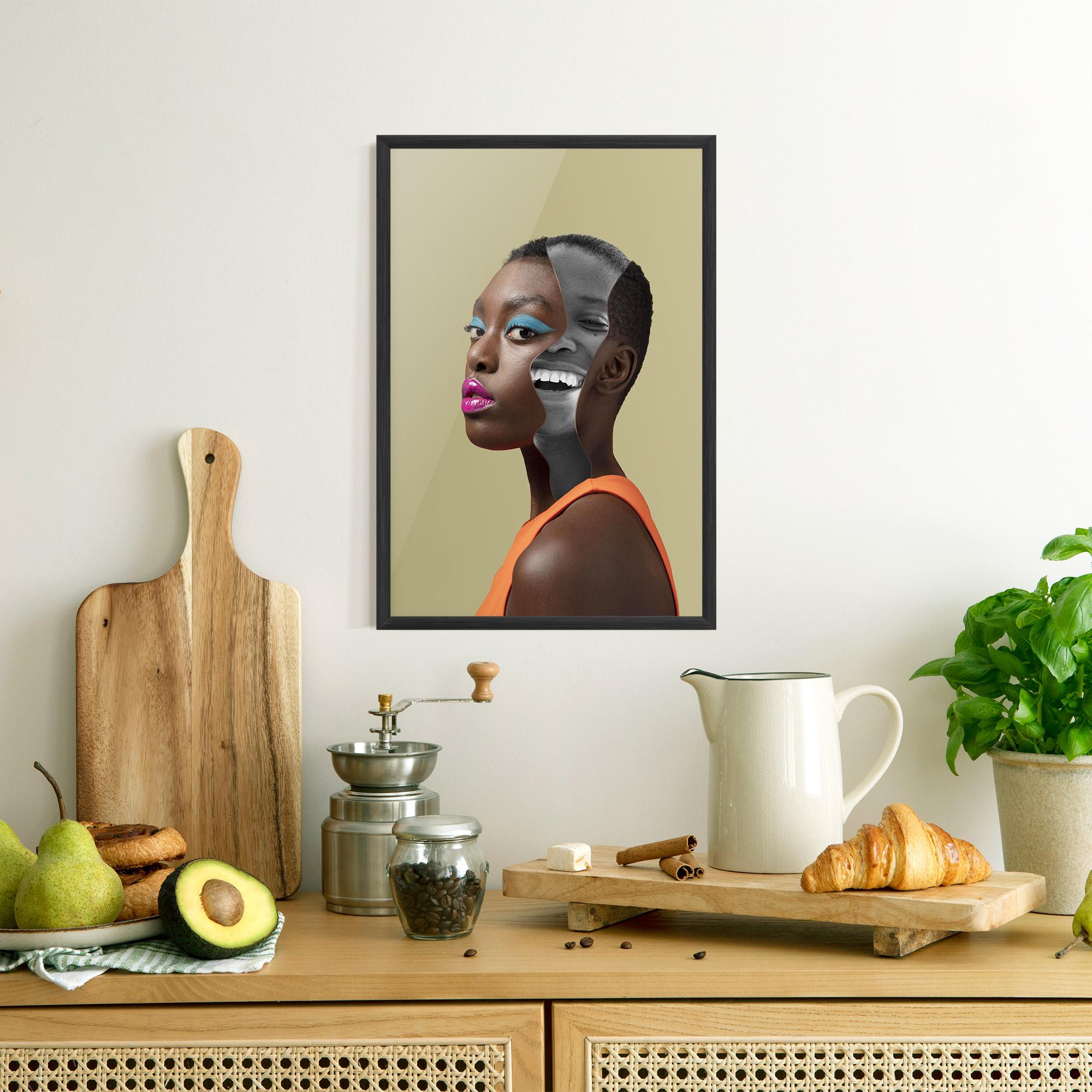 Poster Înrămat American Woman Collage mockup 8