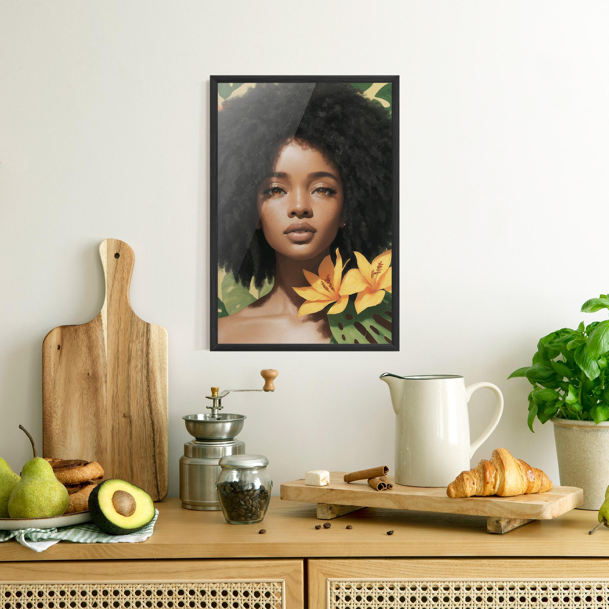 Poster Înrămat Beautiful African Girl mockup 8