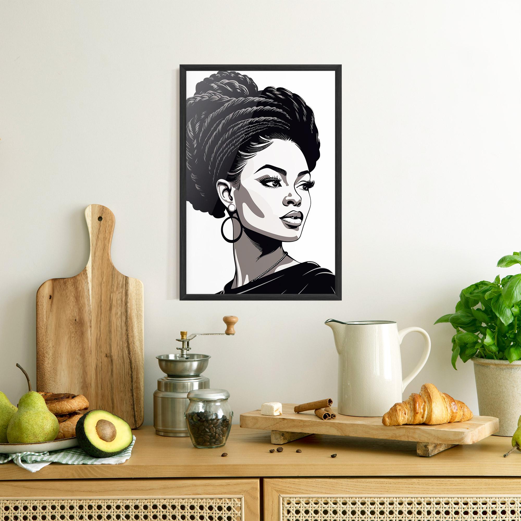 Poster Înrămat Brown Skin Woman mockup 8