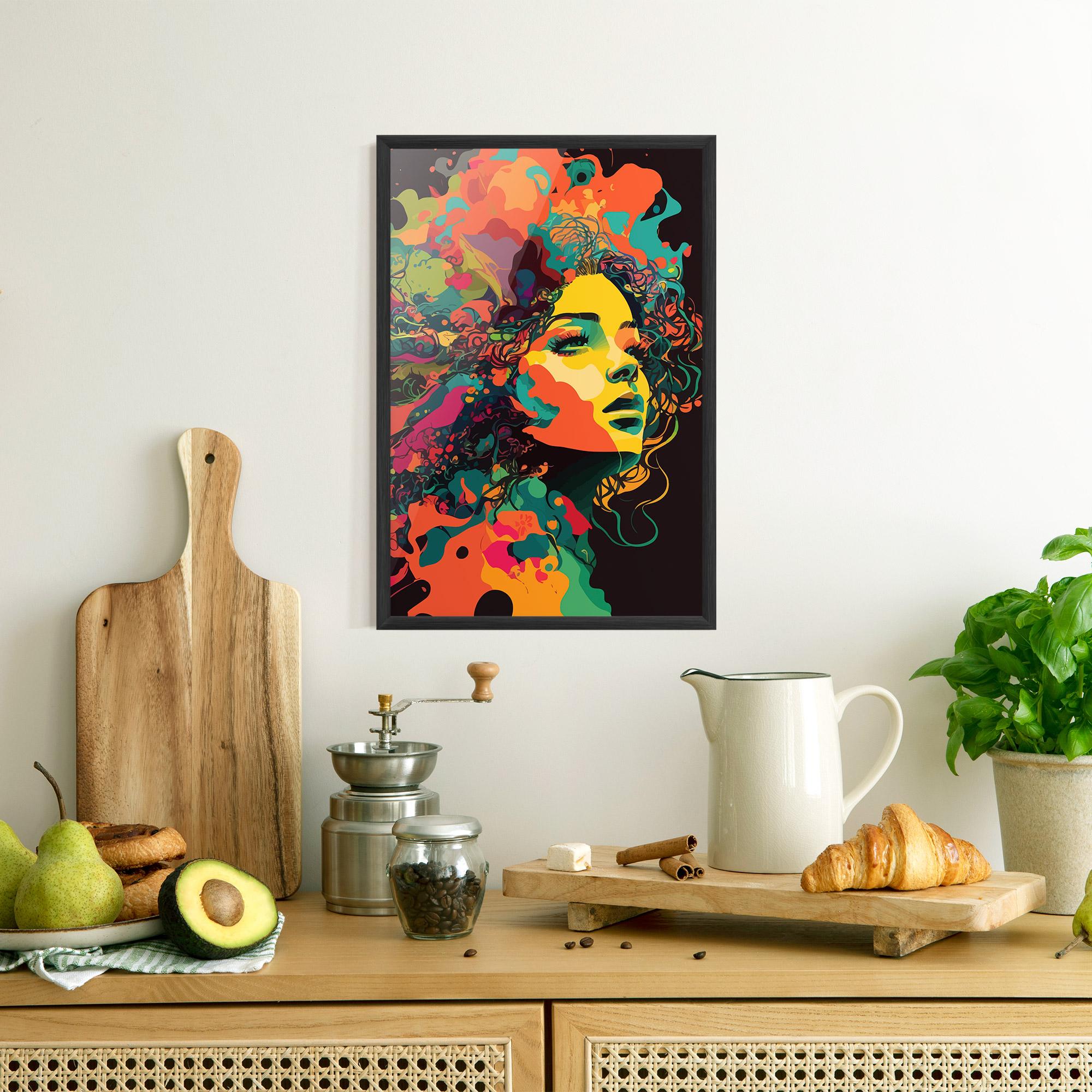Poster Înrămat Colorful African Woman mockup 8