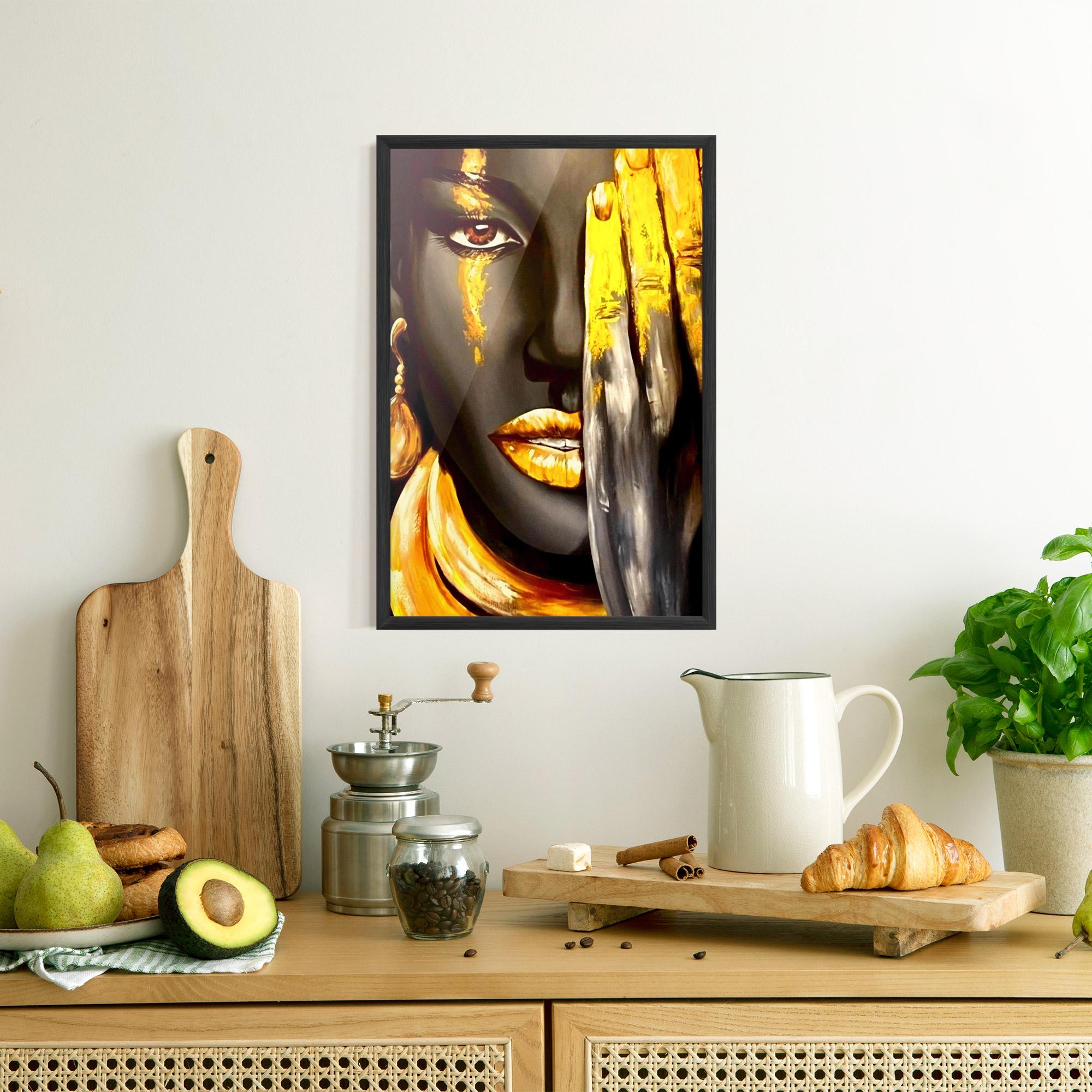 Poster Înrămat Golden African Women mockup 8