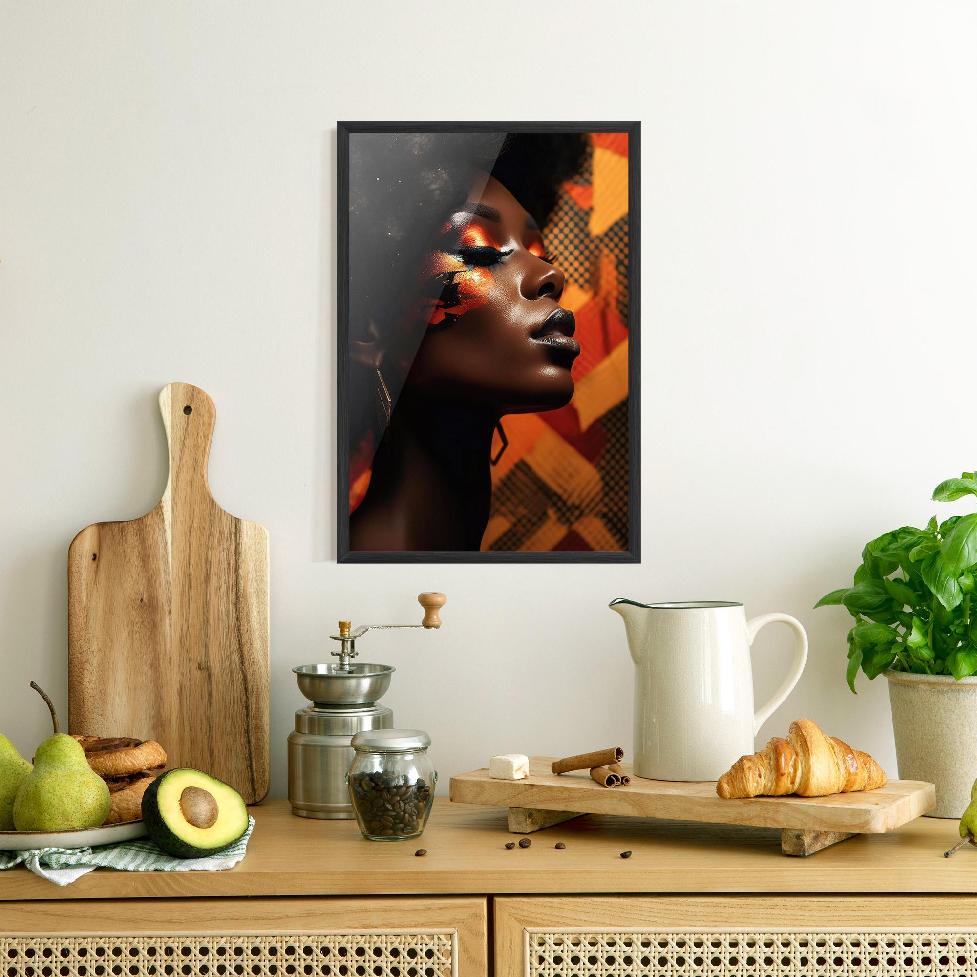 Poster Înrămat Orange Makeup Woman mockup 8
