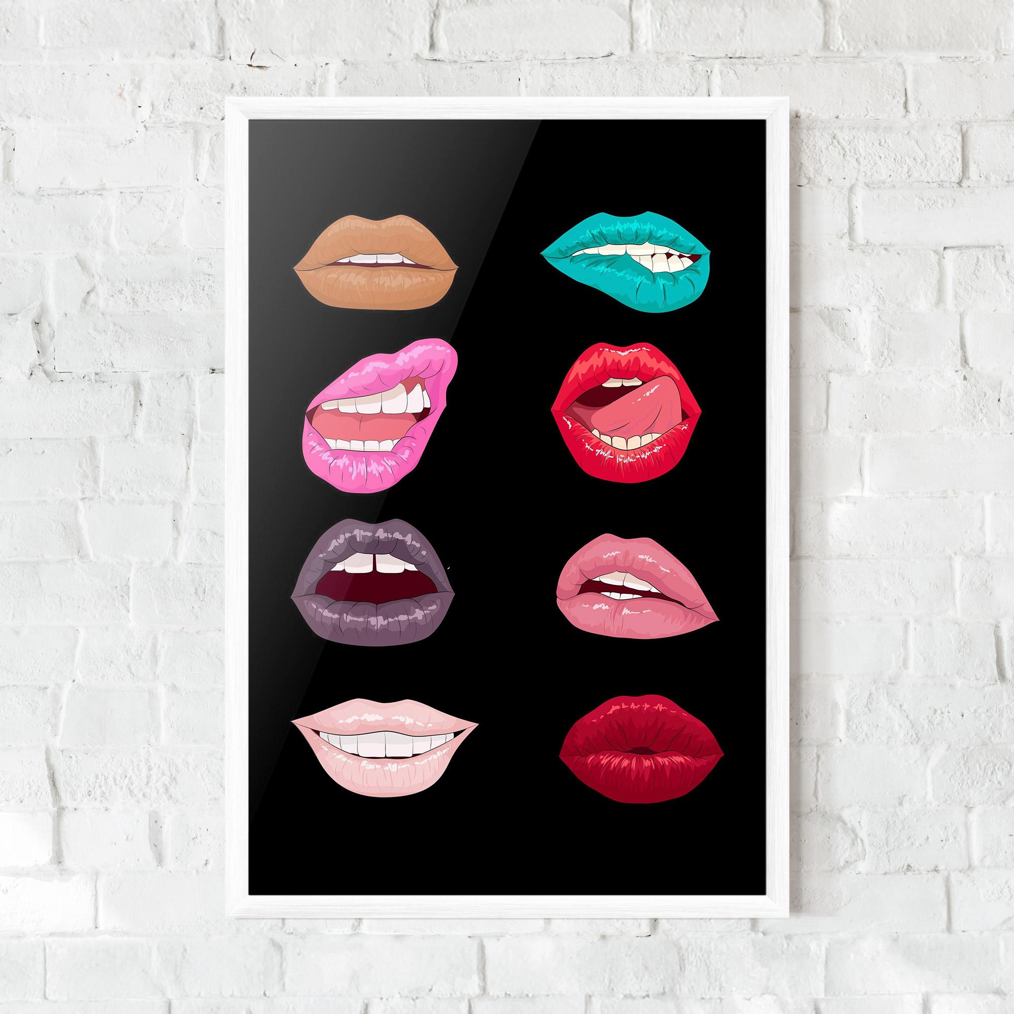 Poster Înrămat Colorful Lips mockup 0