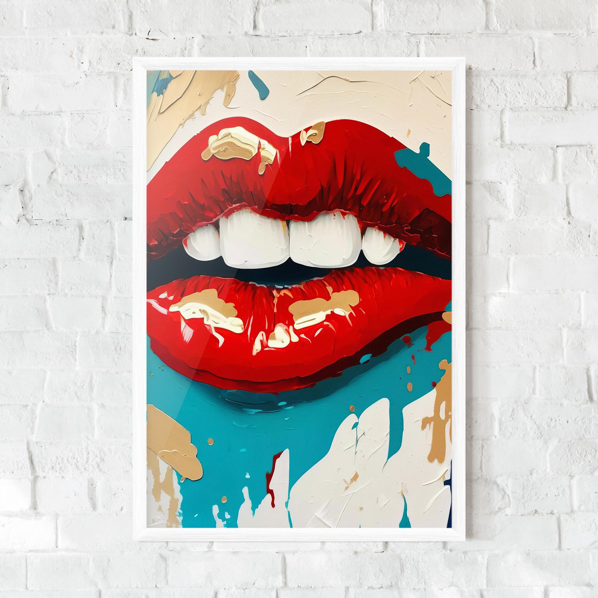 Poster Înrămat Red Gold Lips mockup 0