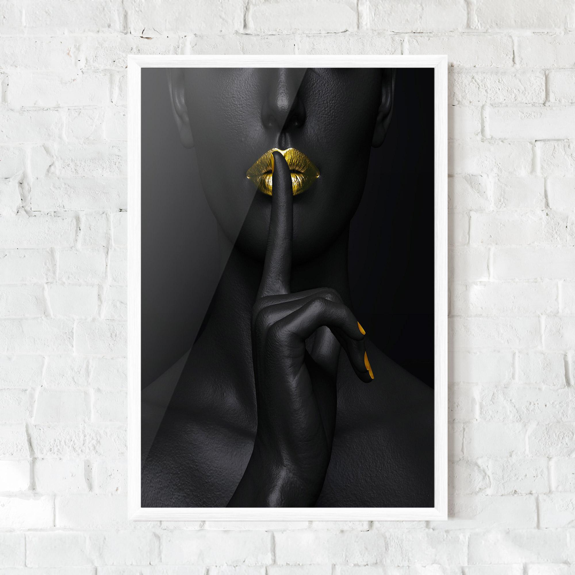 Poster Înrămat Silence Lips Portrait mockup 0