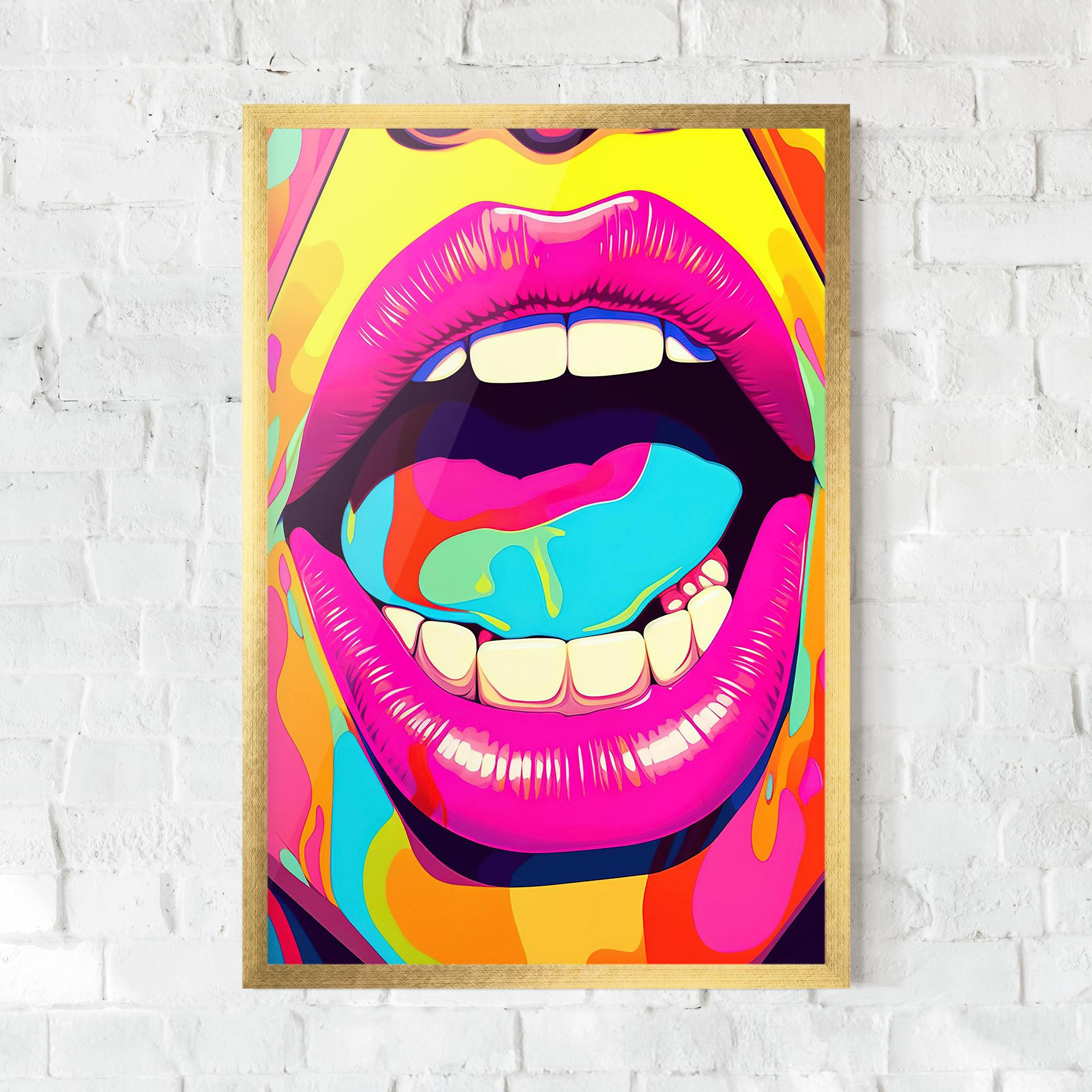 Poster Înrămat Pop Art Mouth mockup 0