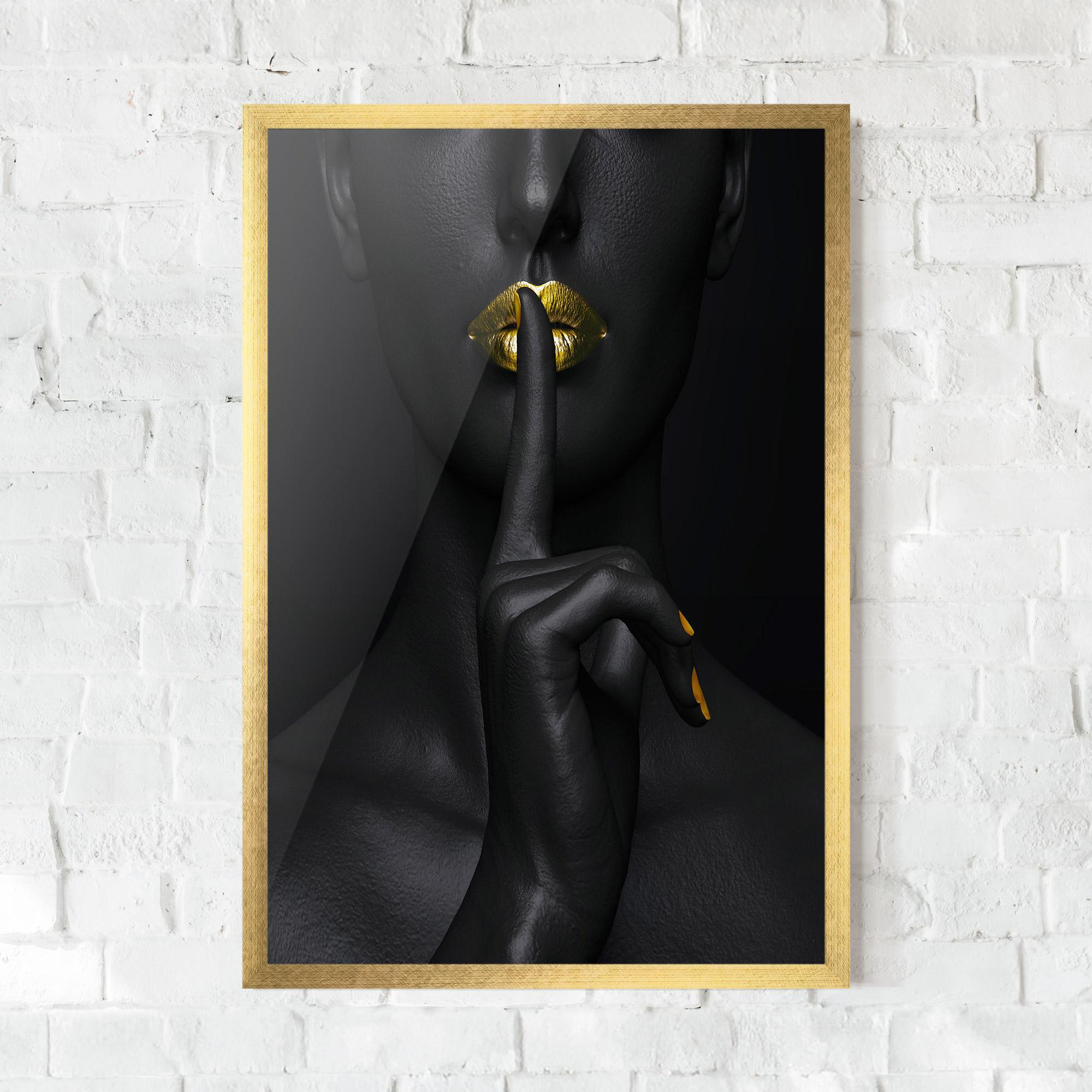 Poster Înrămat Silence Lips Portrait mockup 0