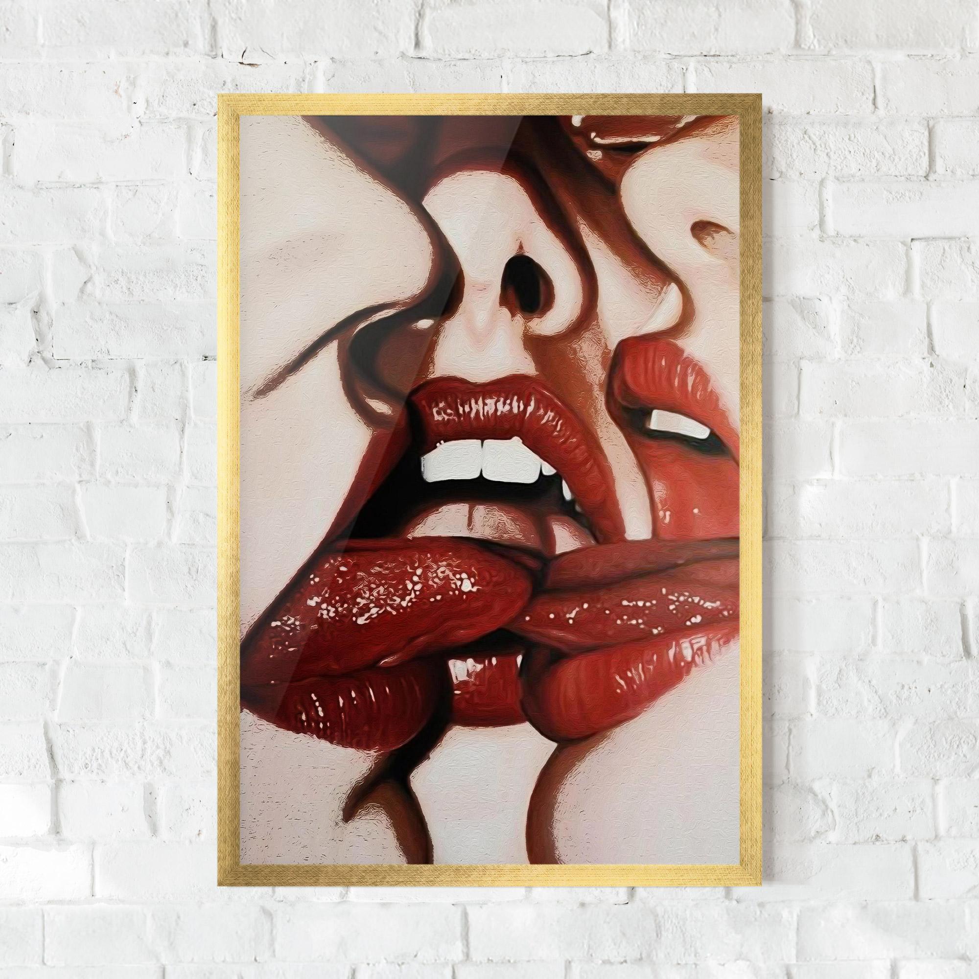 Poster Înrămat Tree Red Lips mockup 0