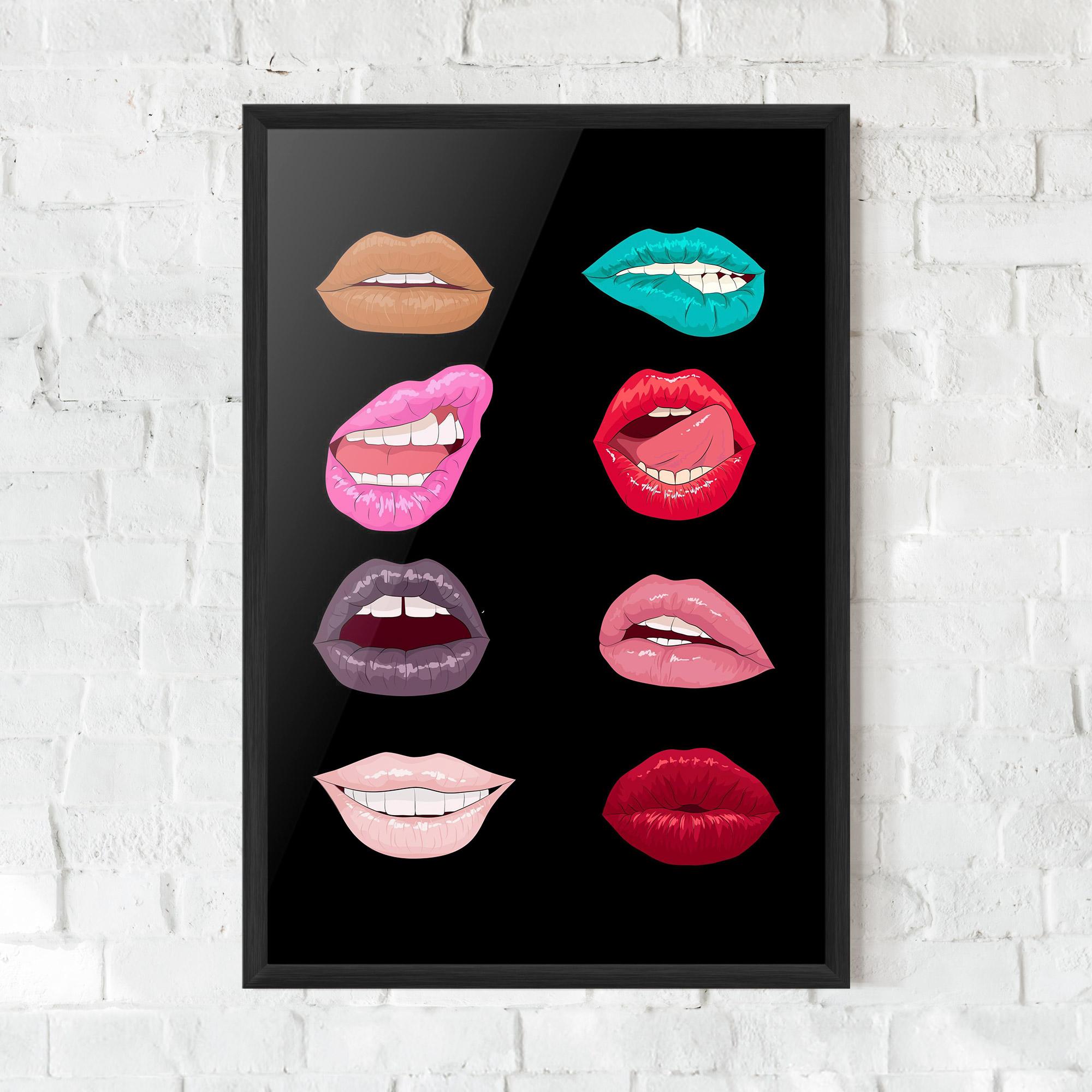 Poster Înrămat Colorful Lips mockup 0