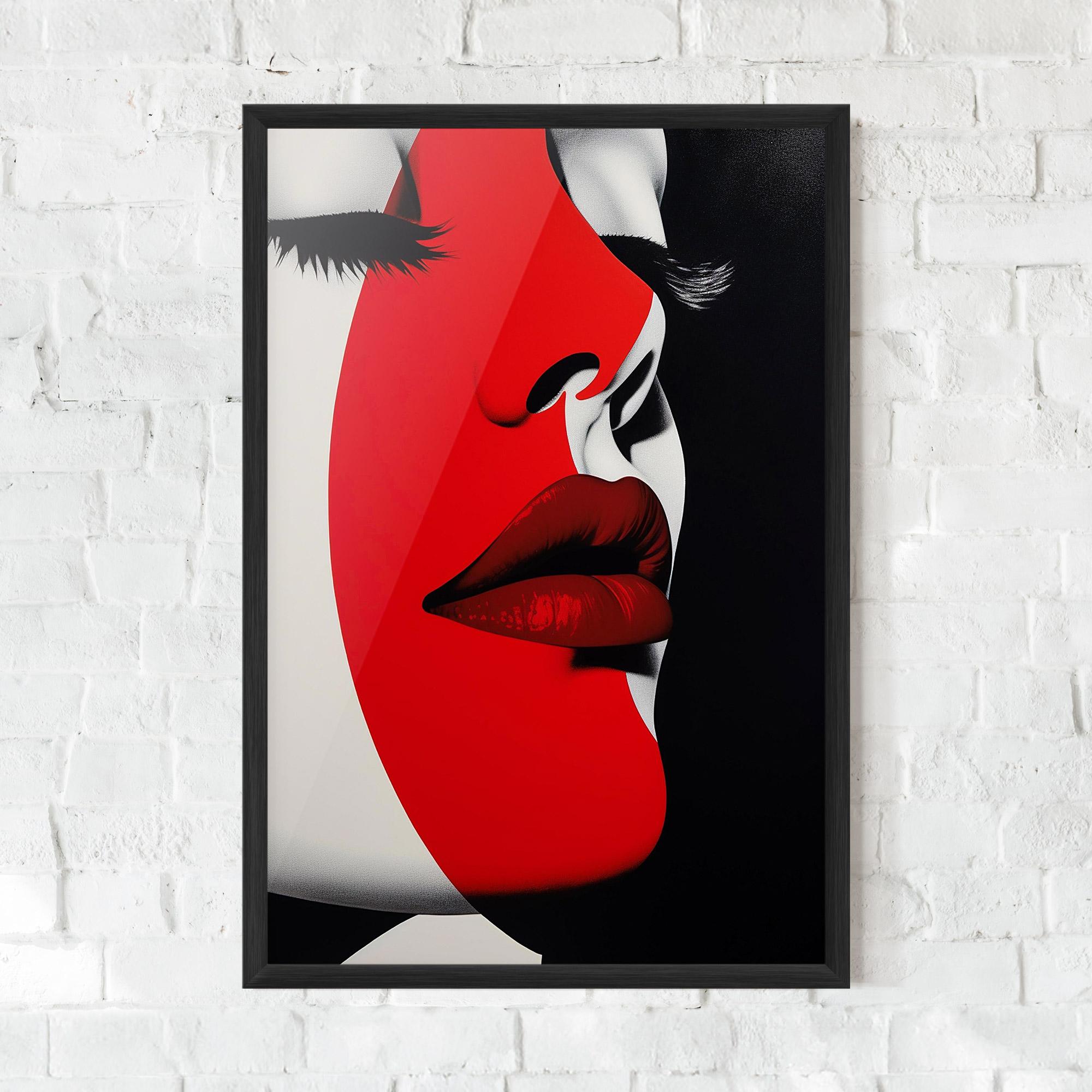 Poster Înrămat Dark Red Lips mockup 0