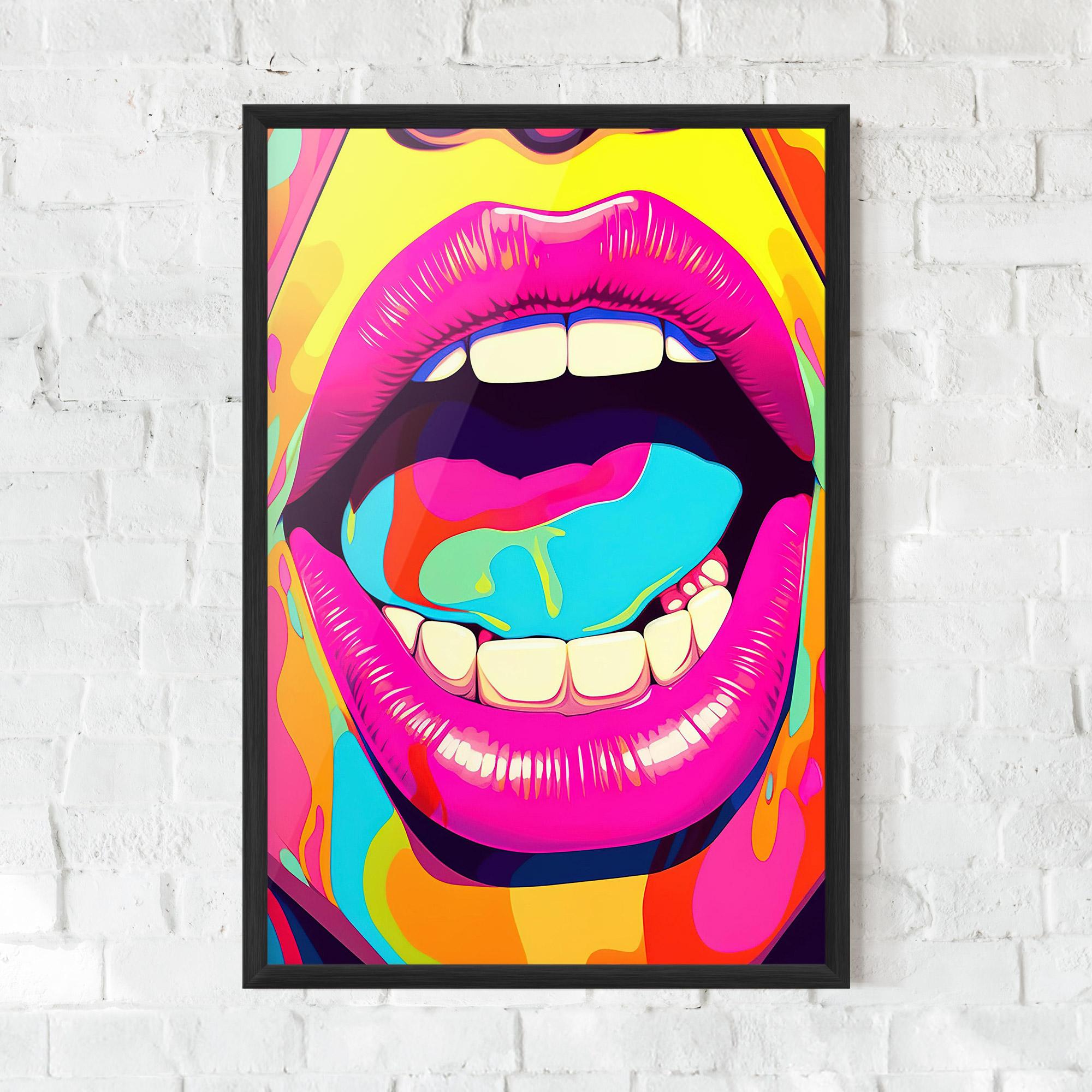 Poster Înrămat Pop Art Mouth mockup 0