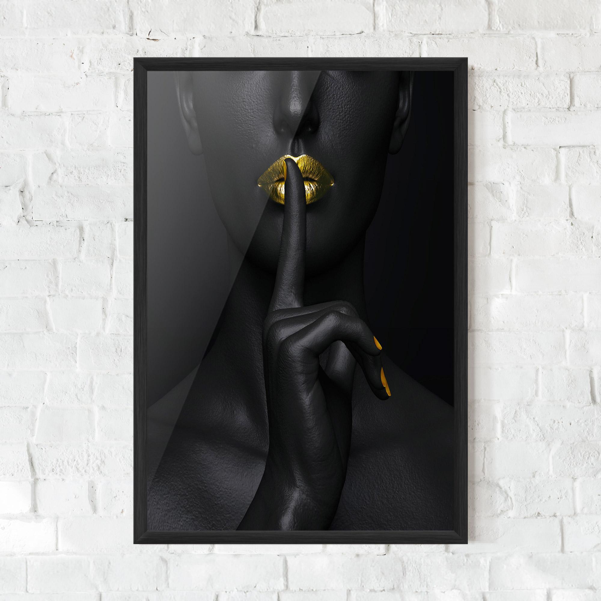 Poster Înrămat Silence Lips Portrait mockup 0