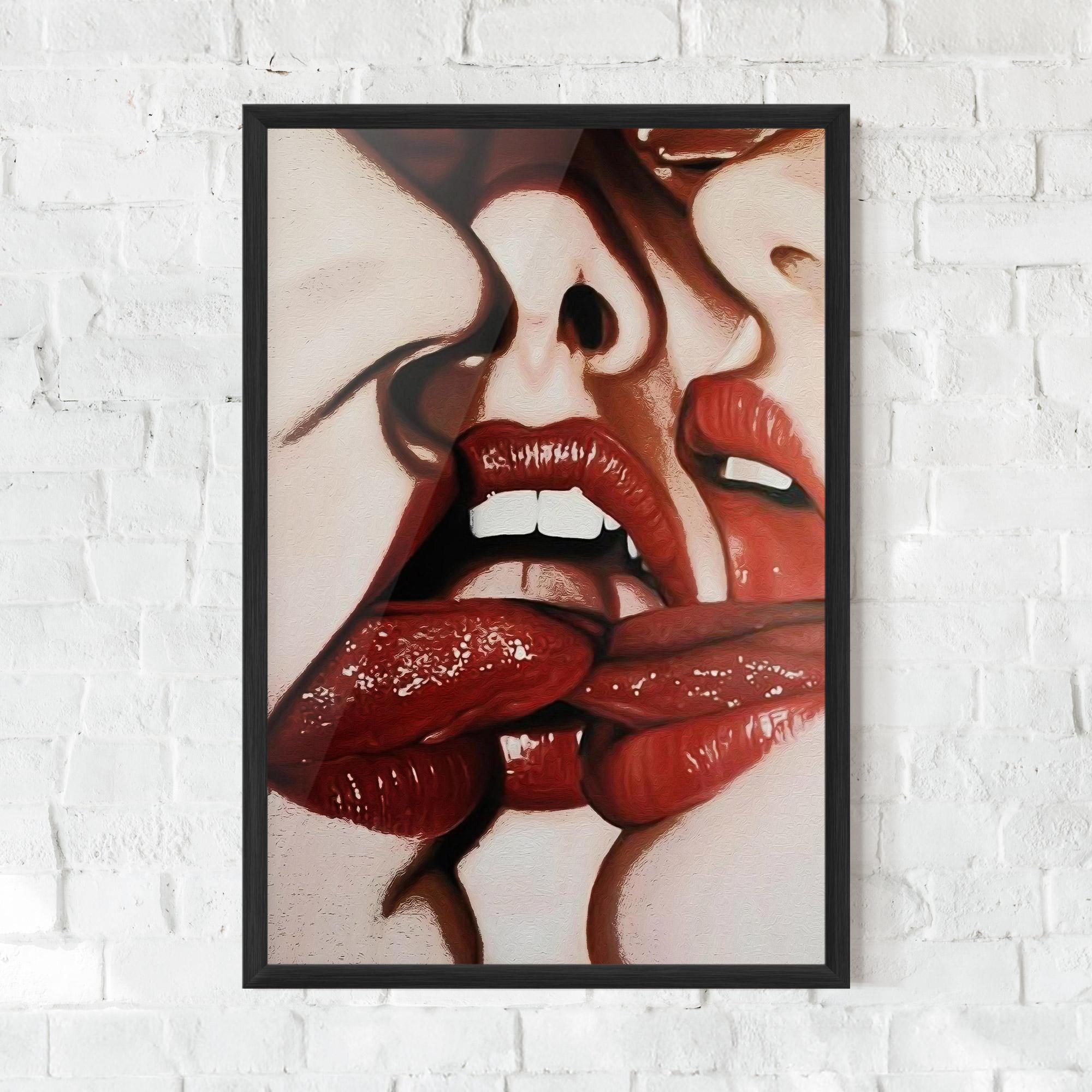 Poster Înrămat Tree Red Lips mockup 0