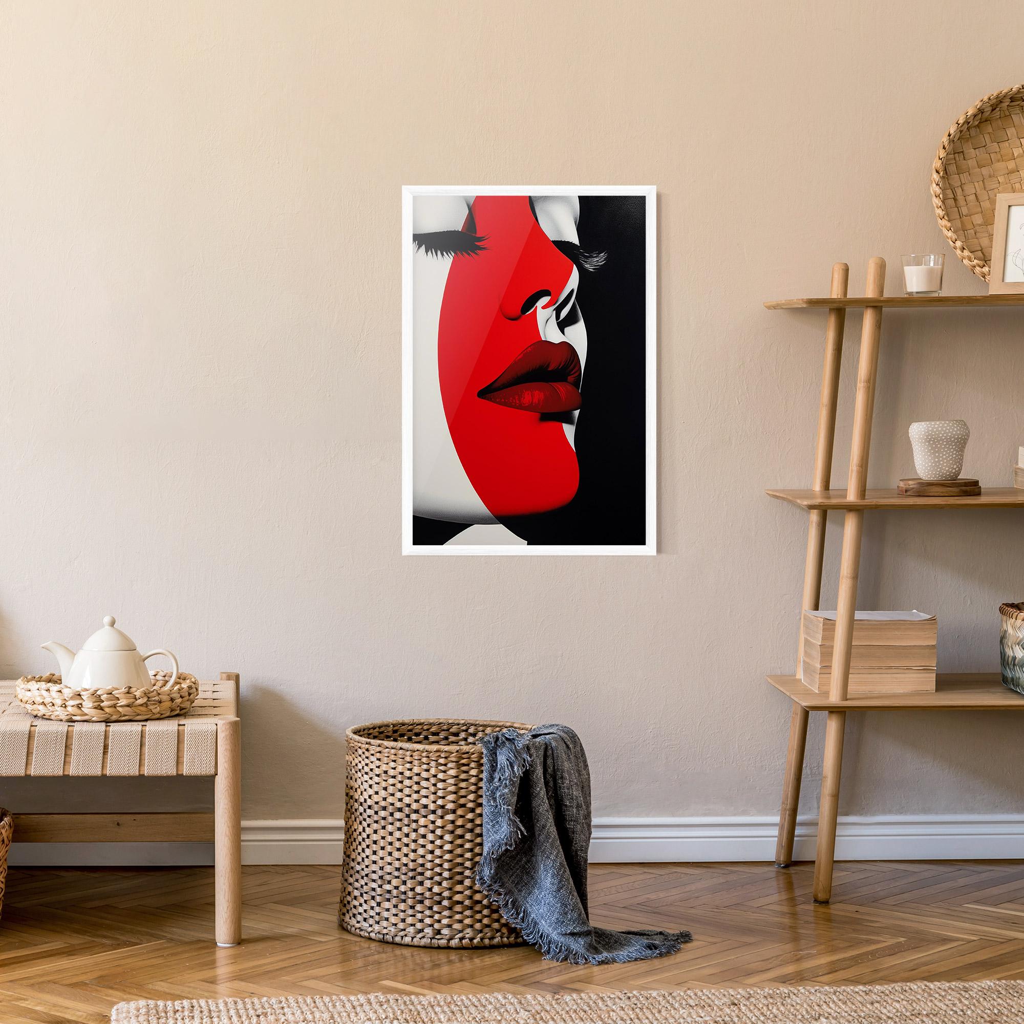 Poster Înrămat Dark Red Lips mockup 9