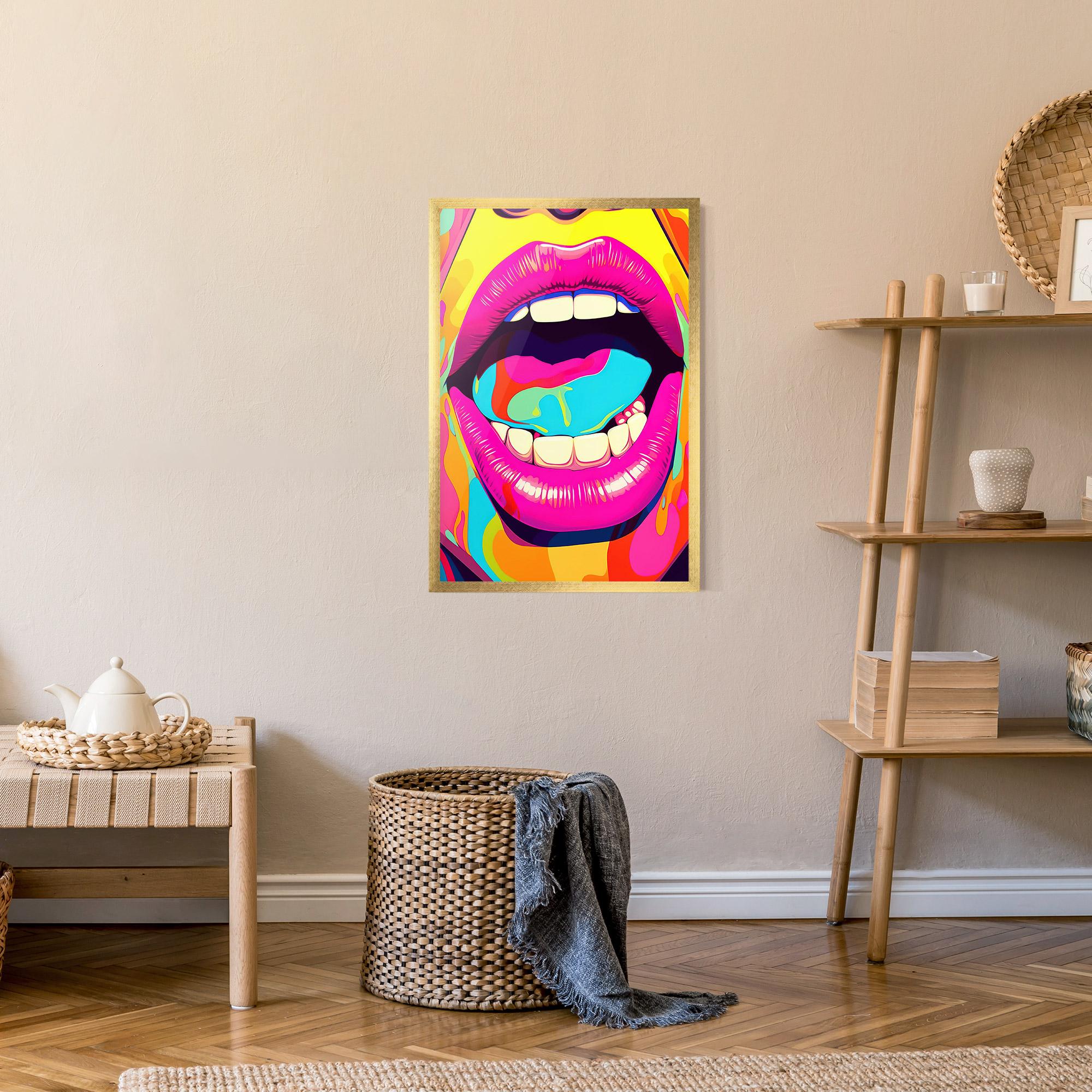 Poster Înrămat Pop Art Mouth mockup 9