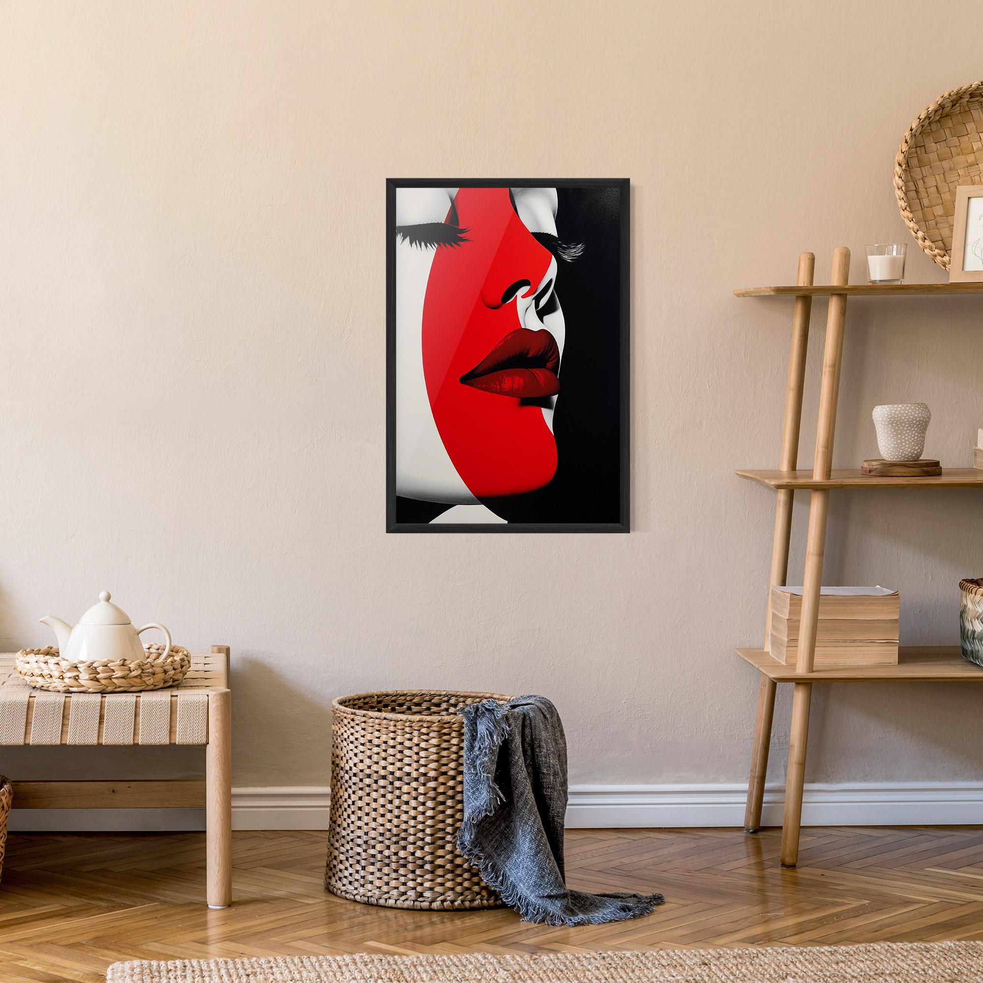 Poster Înrămat Dark Red Lips mockup 9