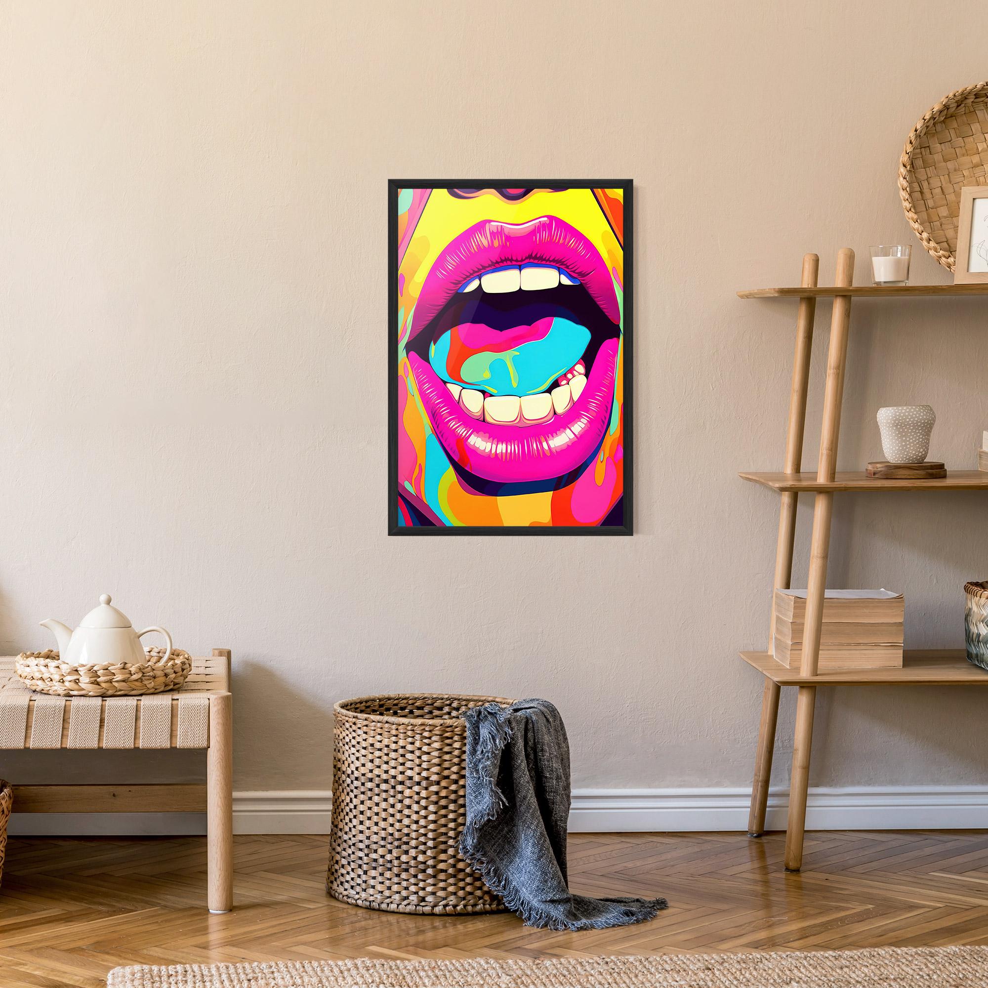 Poster Înrămat Pop Art Mouth mockup 9