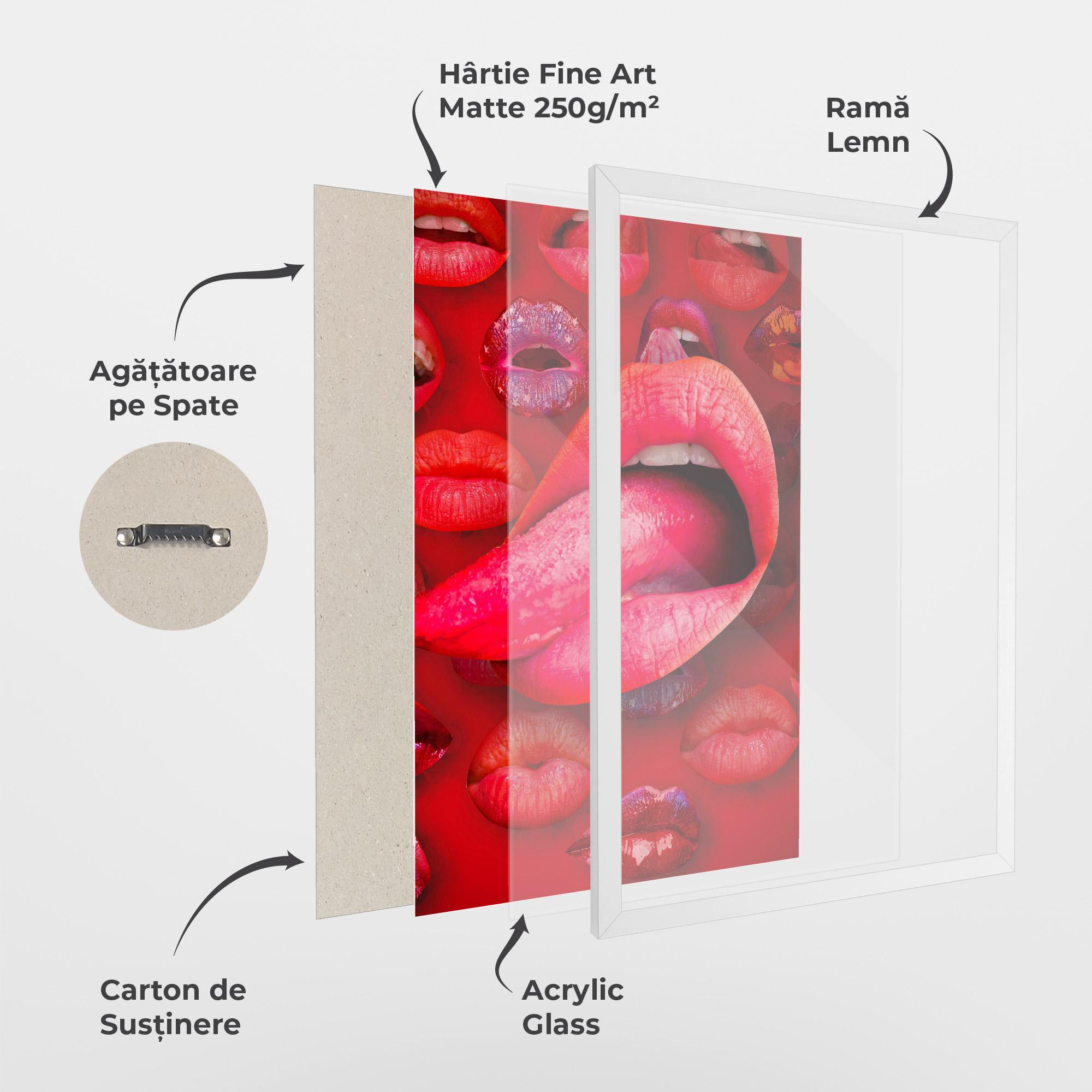 Poster Înrămat Big Tongue Collage mockup 1