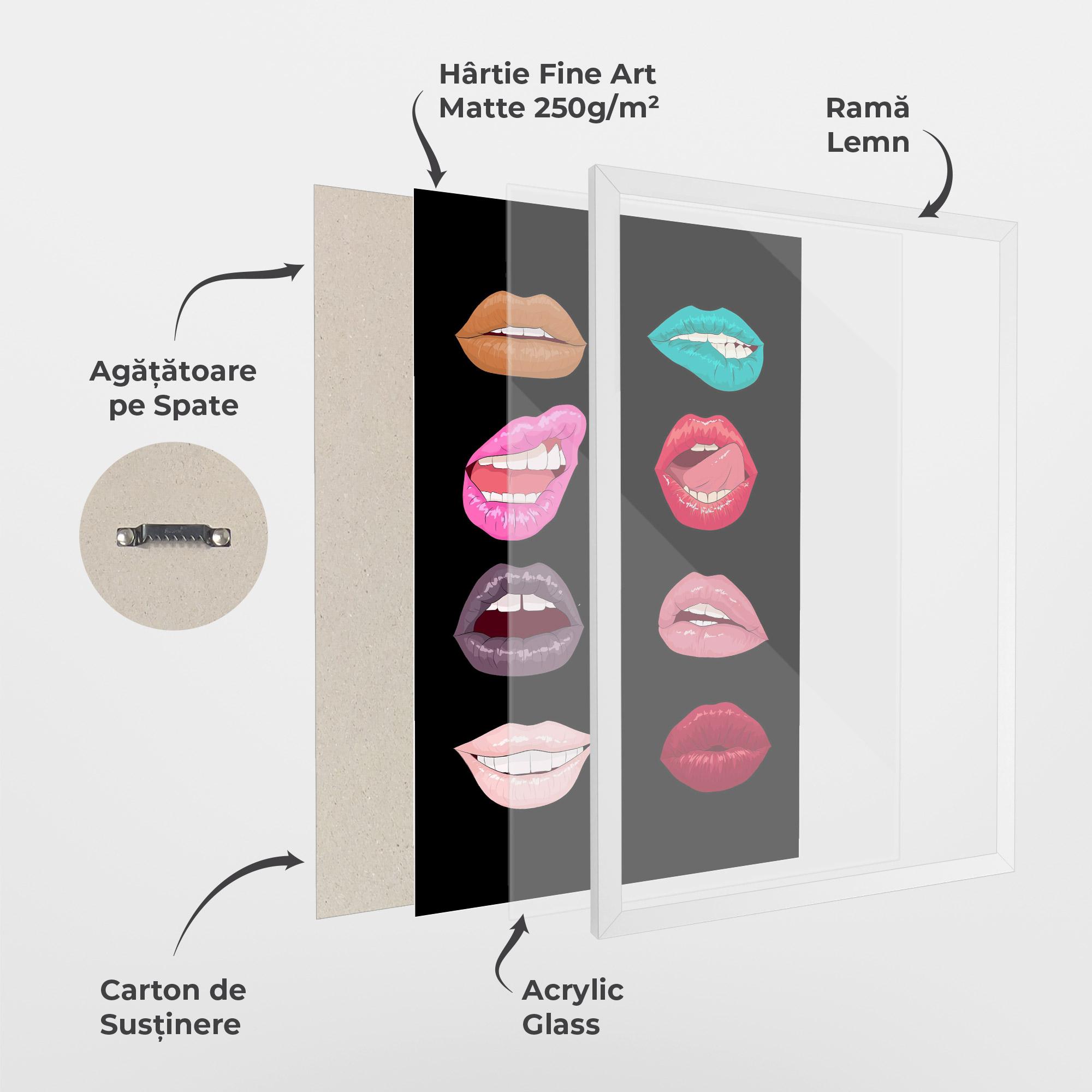 Poster Înrămat Colorful Lips mockup 1